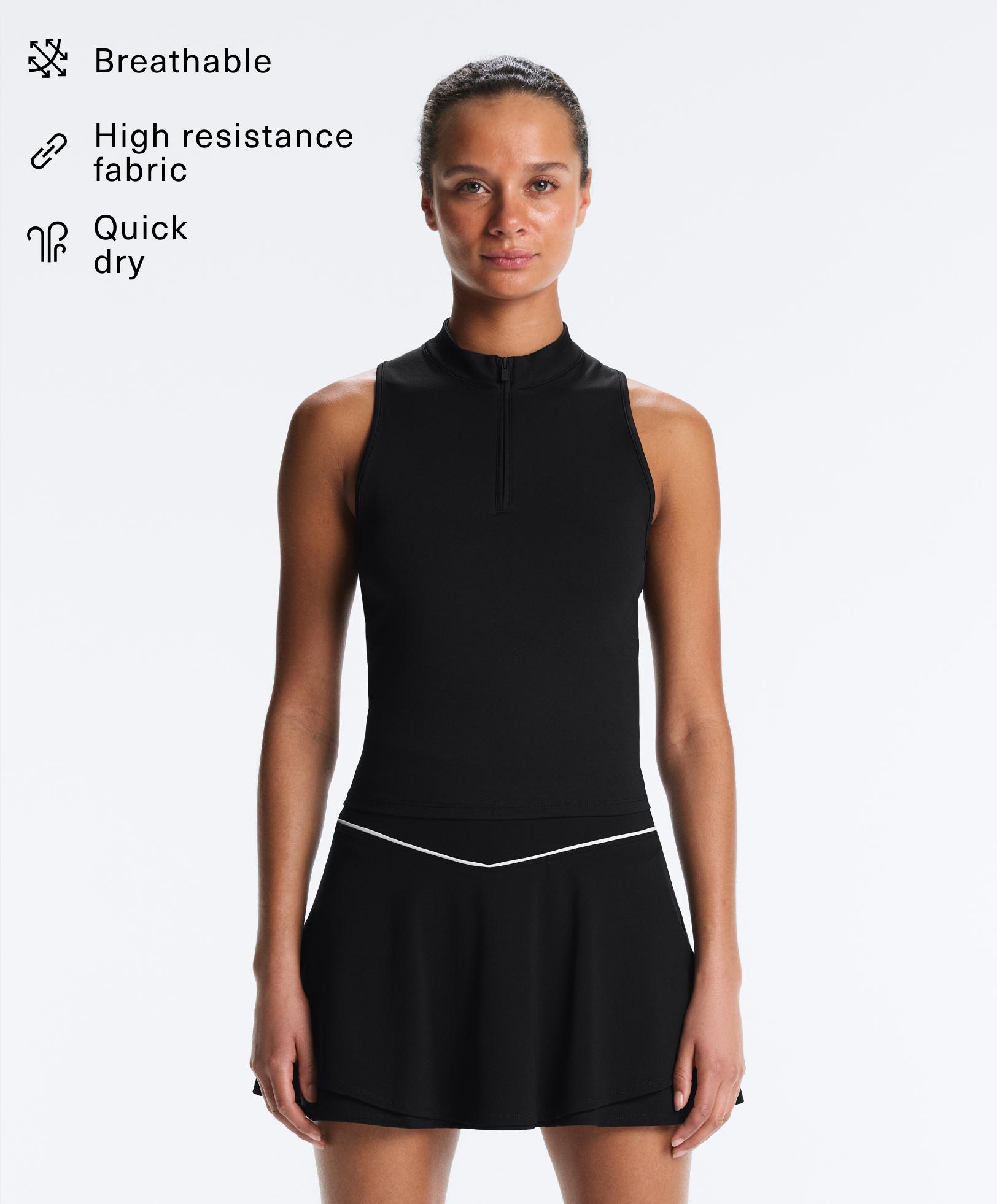 Sleeveless half-zip T-shirt Sleeveless half-zip T-shirt