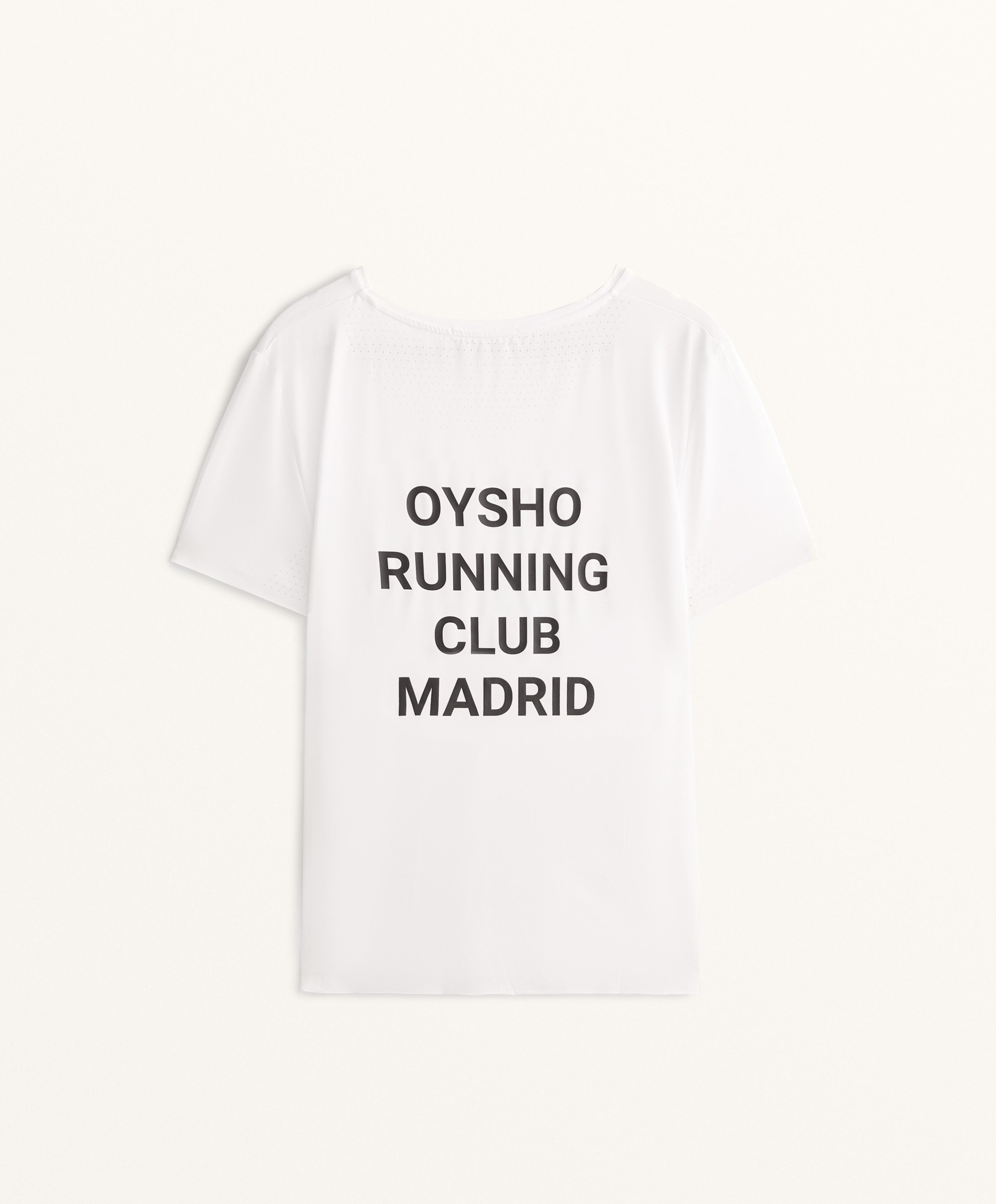 Running Club Madrid fitted short-sleeved technical T-shirt — WHITE