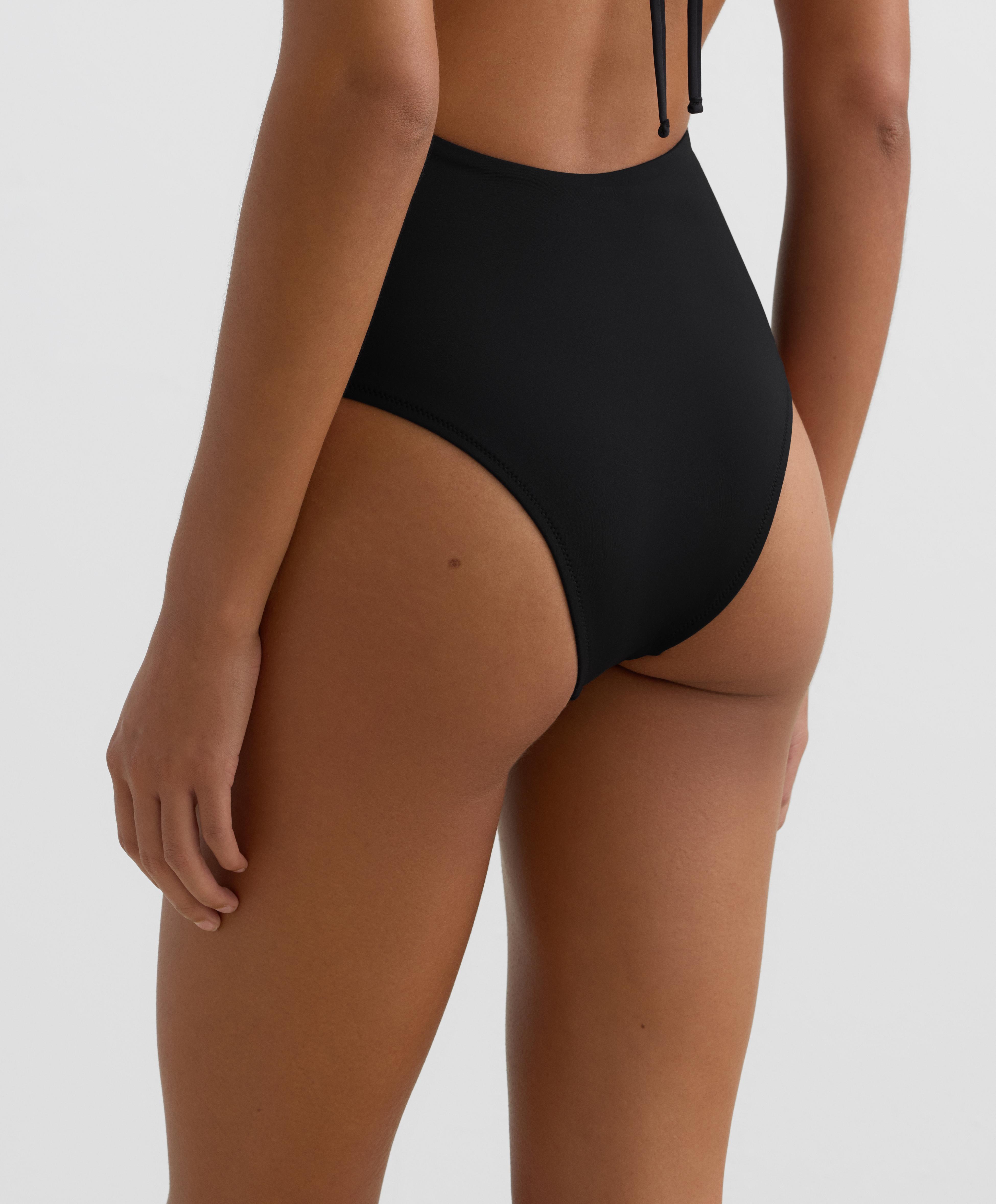 Tie-side asymmetric trikini — BLACK