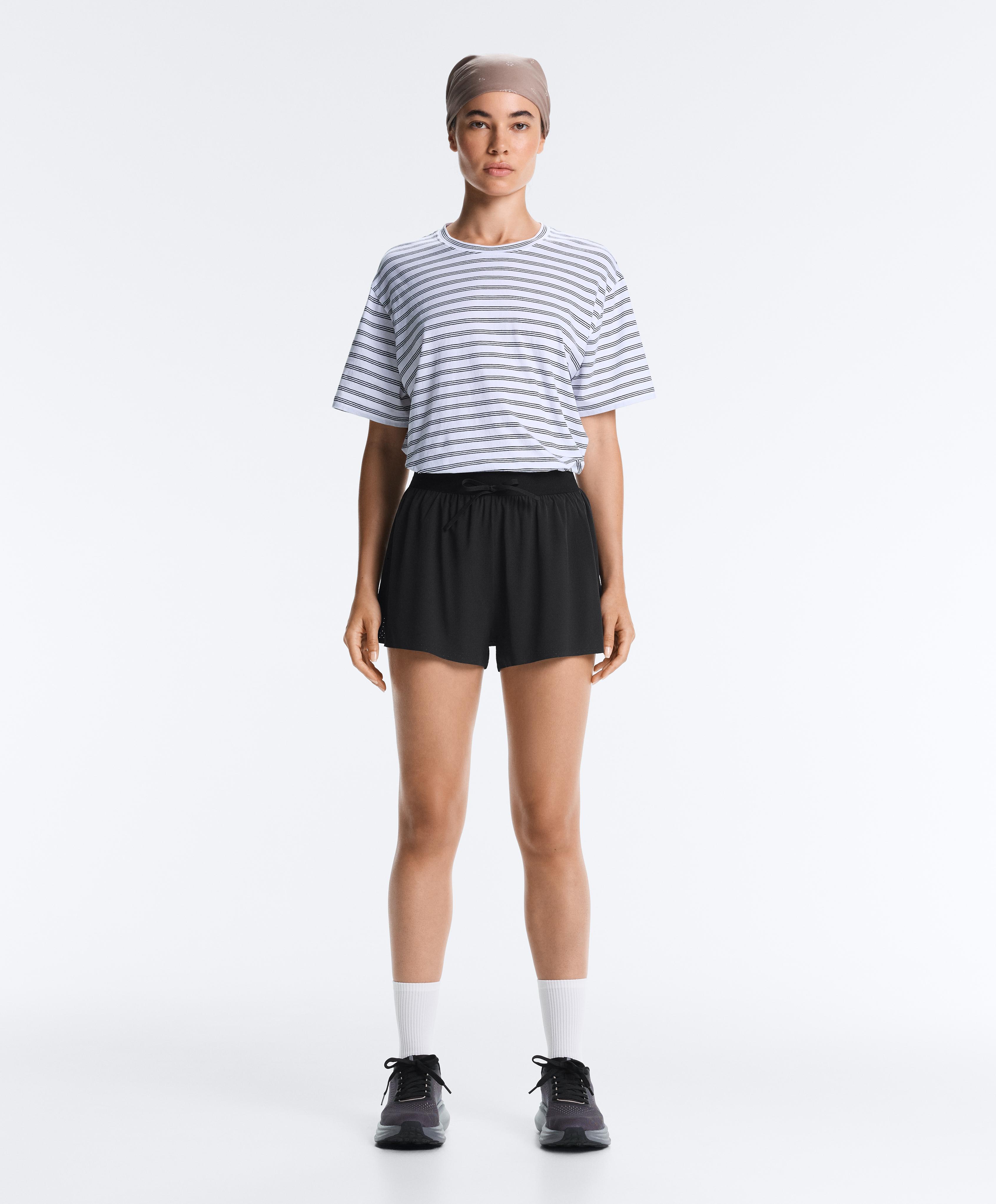 7cm high-rise technical shorts — BLACK