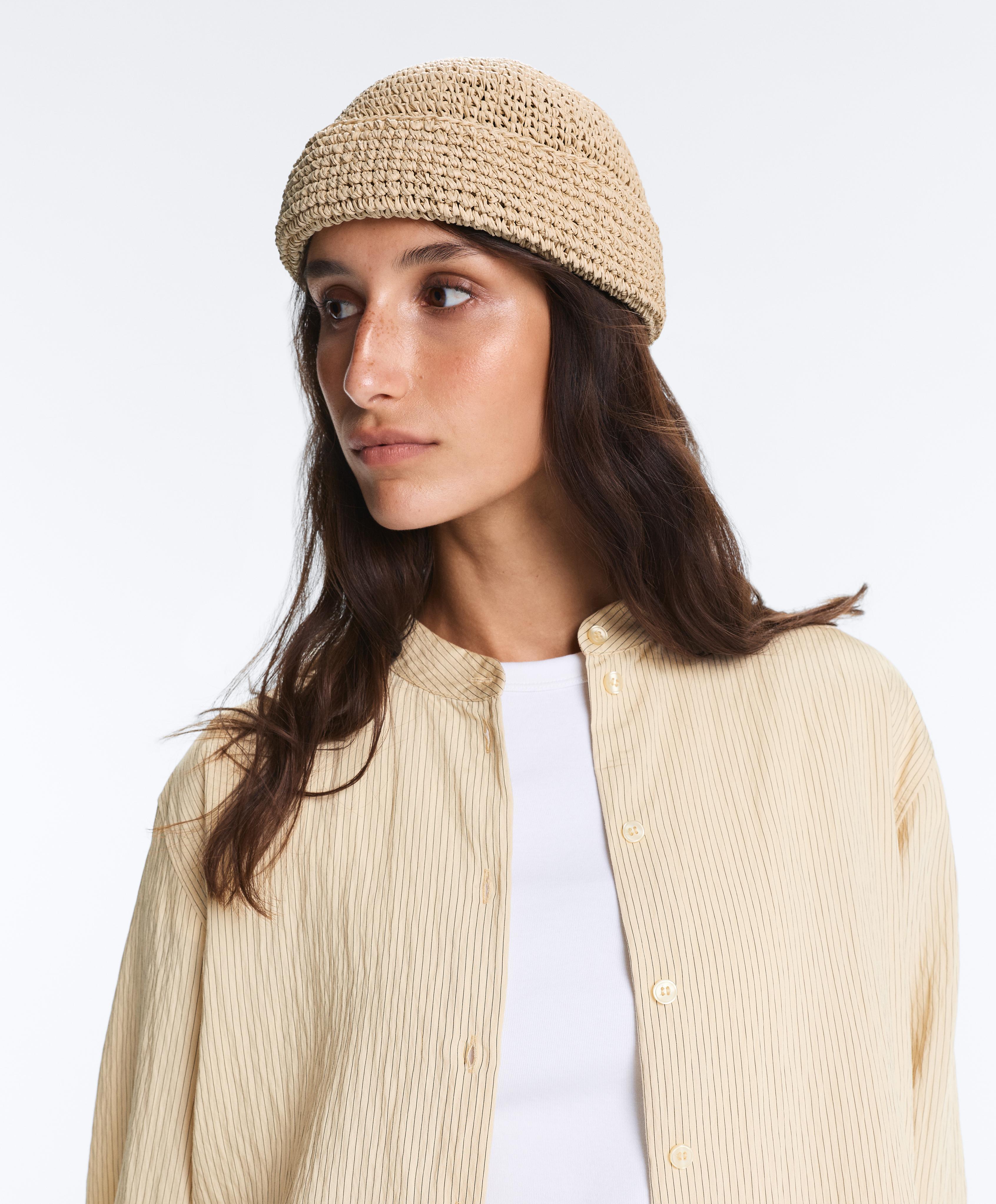 Raffia-effect sailor hat — NATURAL