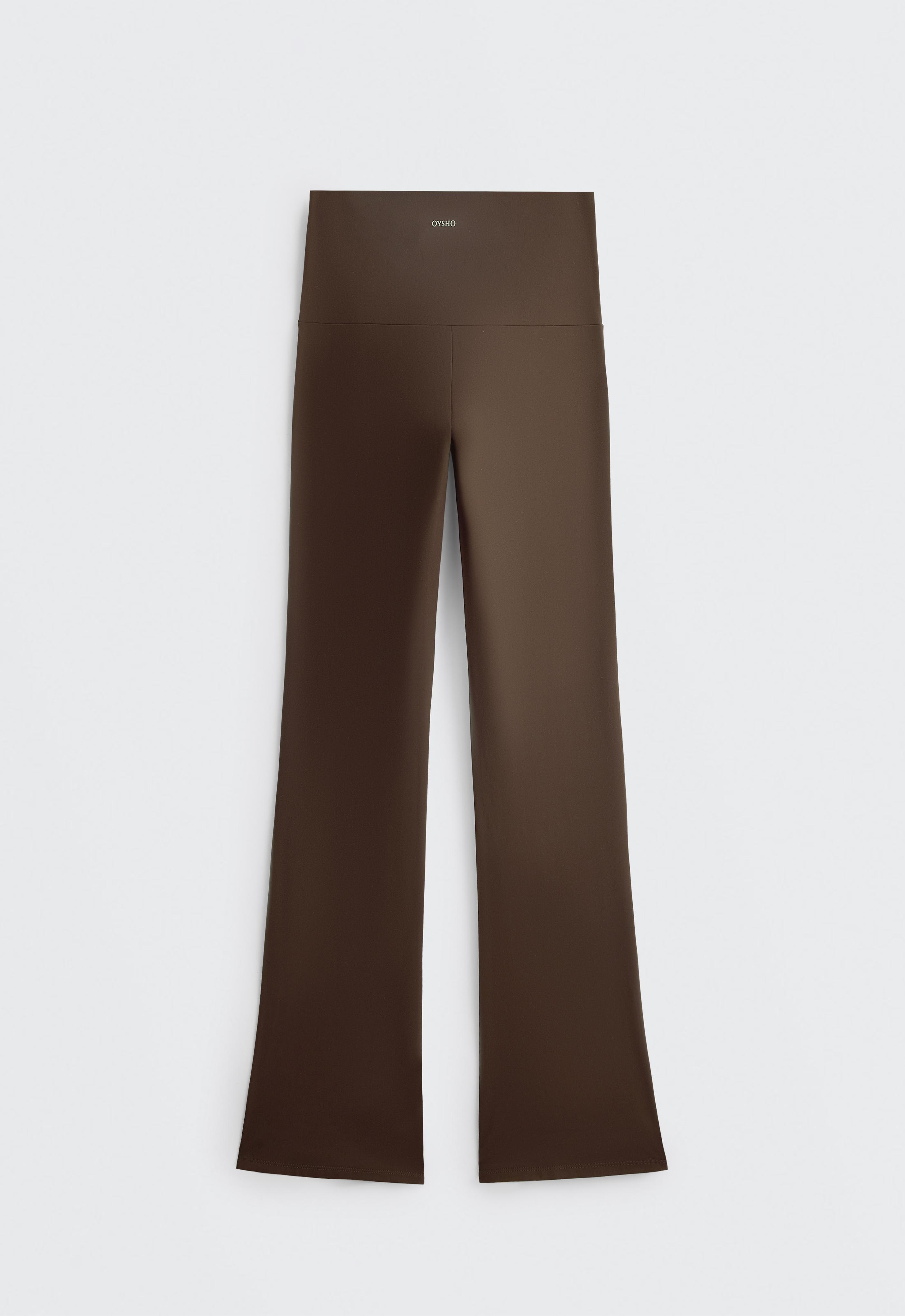 High-rise Comfortlux flare trousers — DARK BROWN