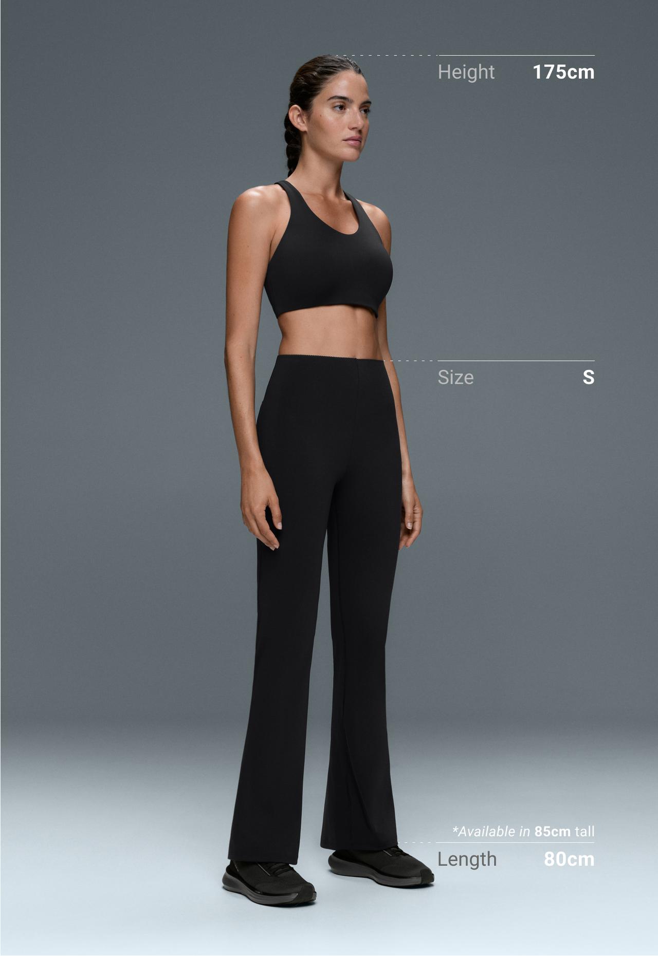 High-rise Compressive Raise Up flare trousers — BLACK