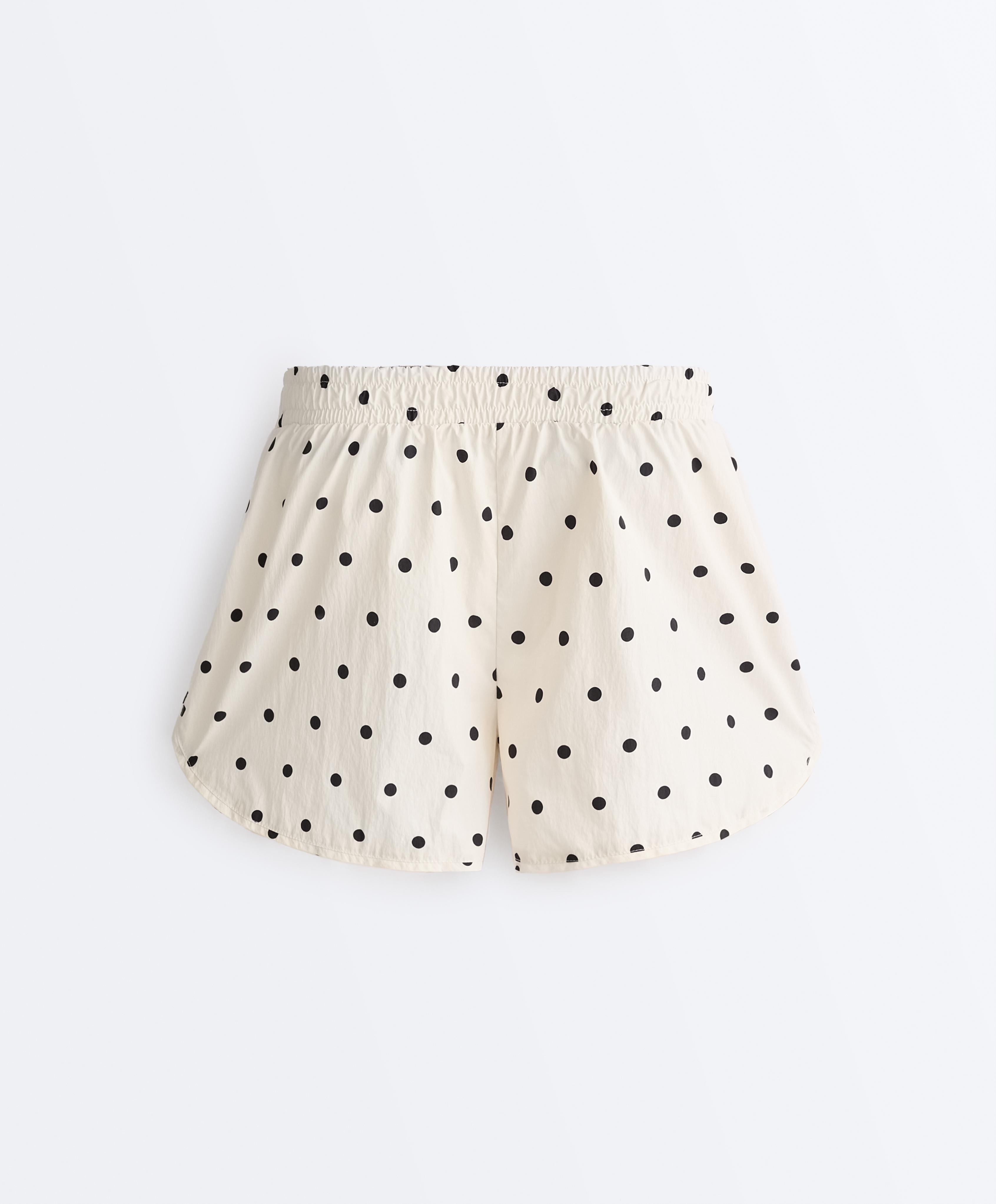 Technical polka dot shorts — PALE ECRU