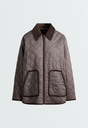 FELLEX® AEROGEL checked midi padded jacket — DARK INDIGO 6