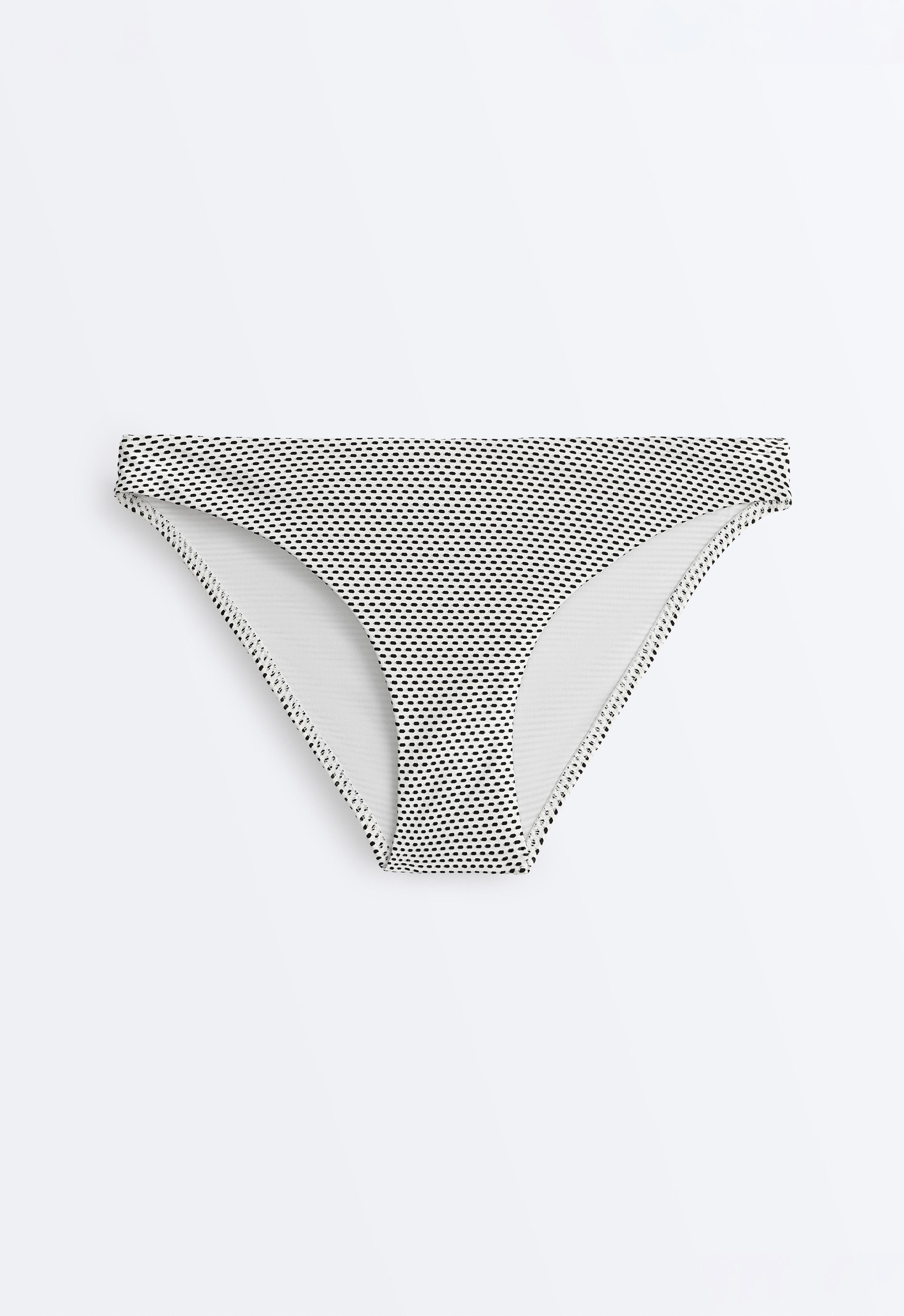 Jacquard polka dot classic bikini briefs — PALE ECRU