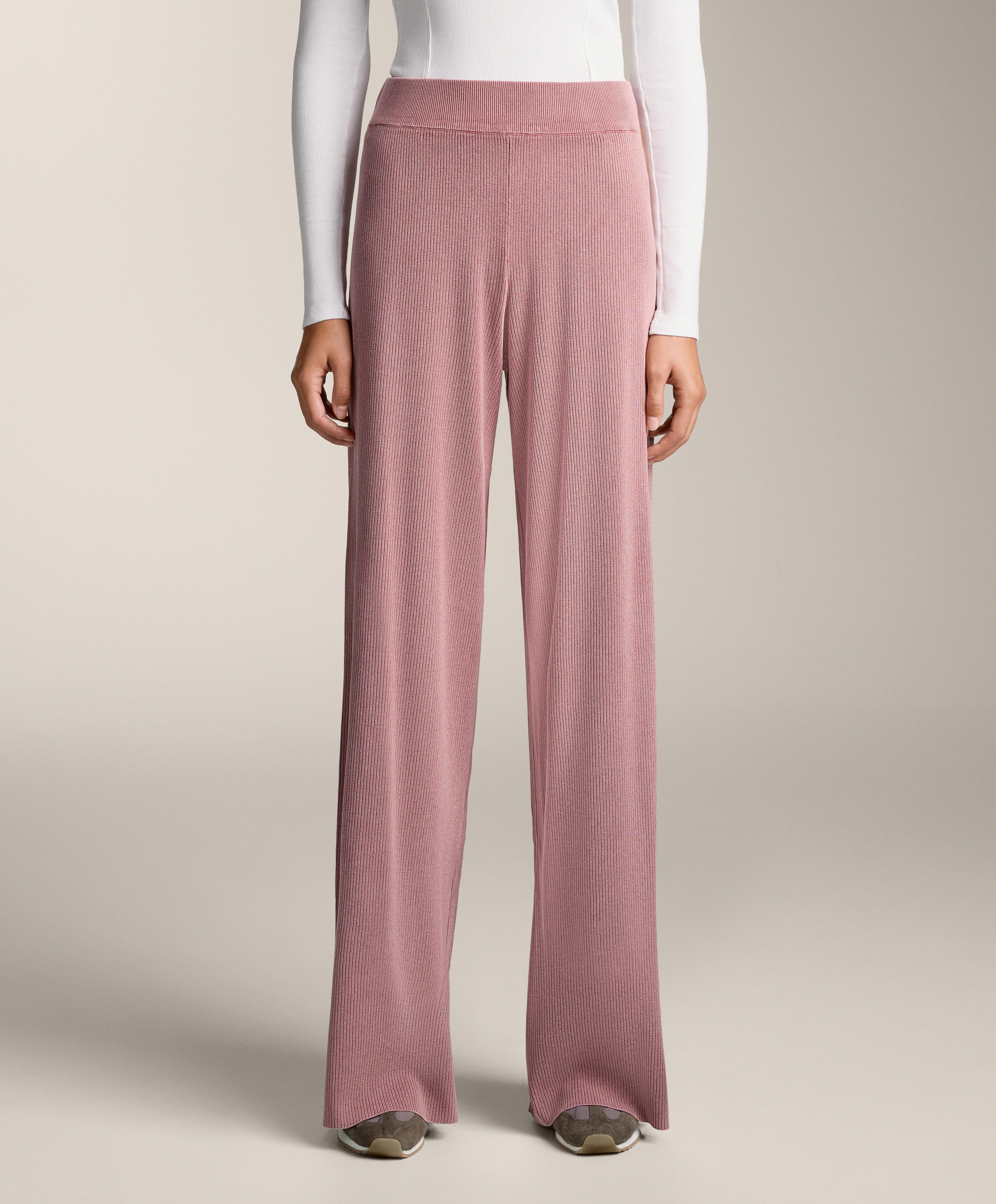 Washed knit straight leg trousers Washed knit straight leg trousers