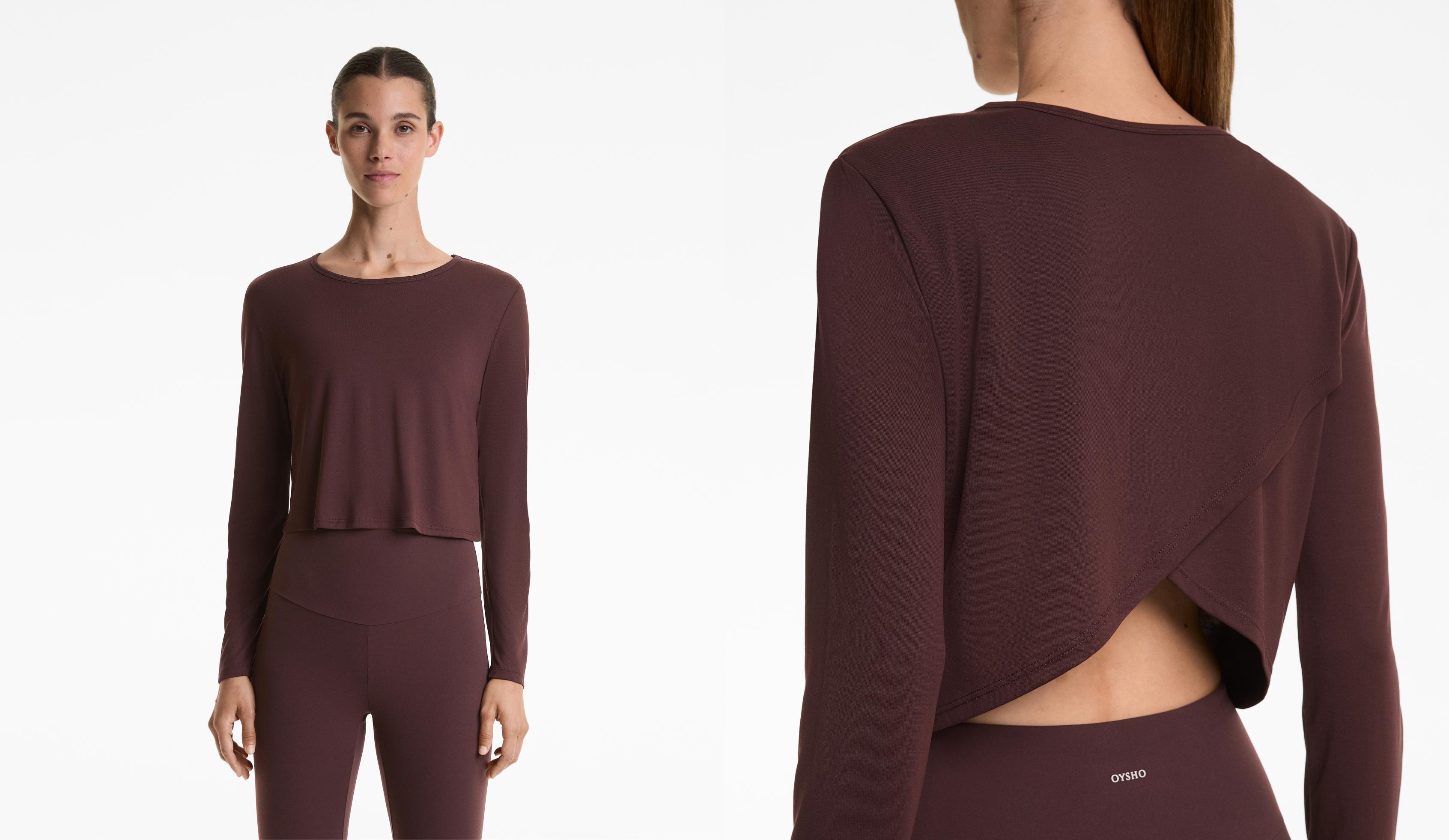 Camiseta crop costas cruzadas con modal