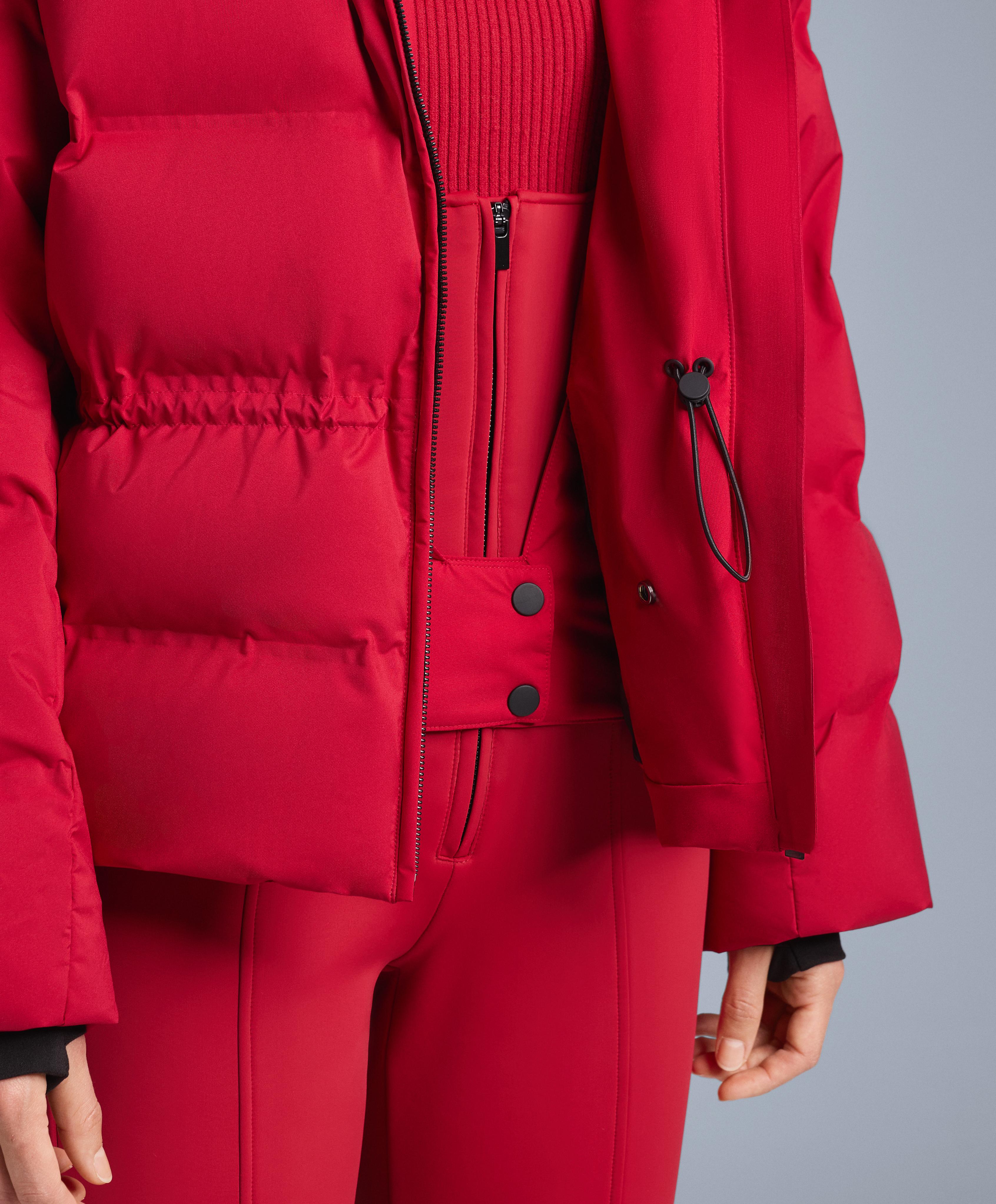 Lightweight padded jacket with 80% down and 20% MINARDI PIUME SKI water-resistant filling — RED