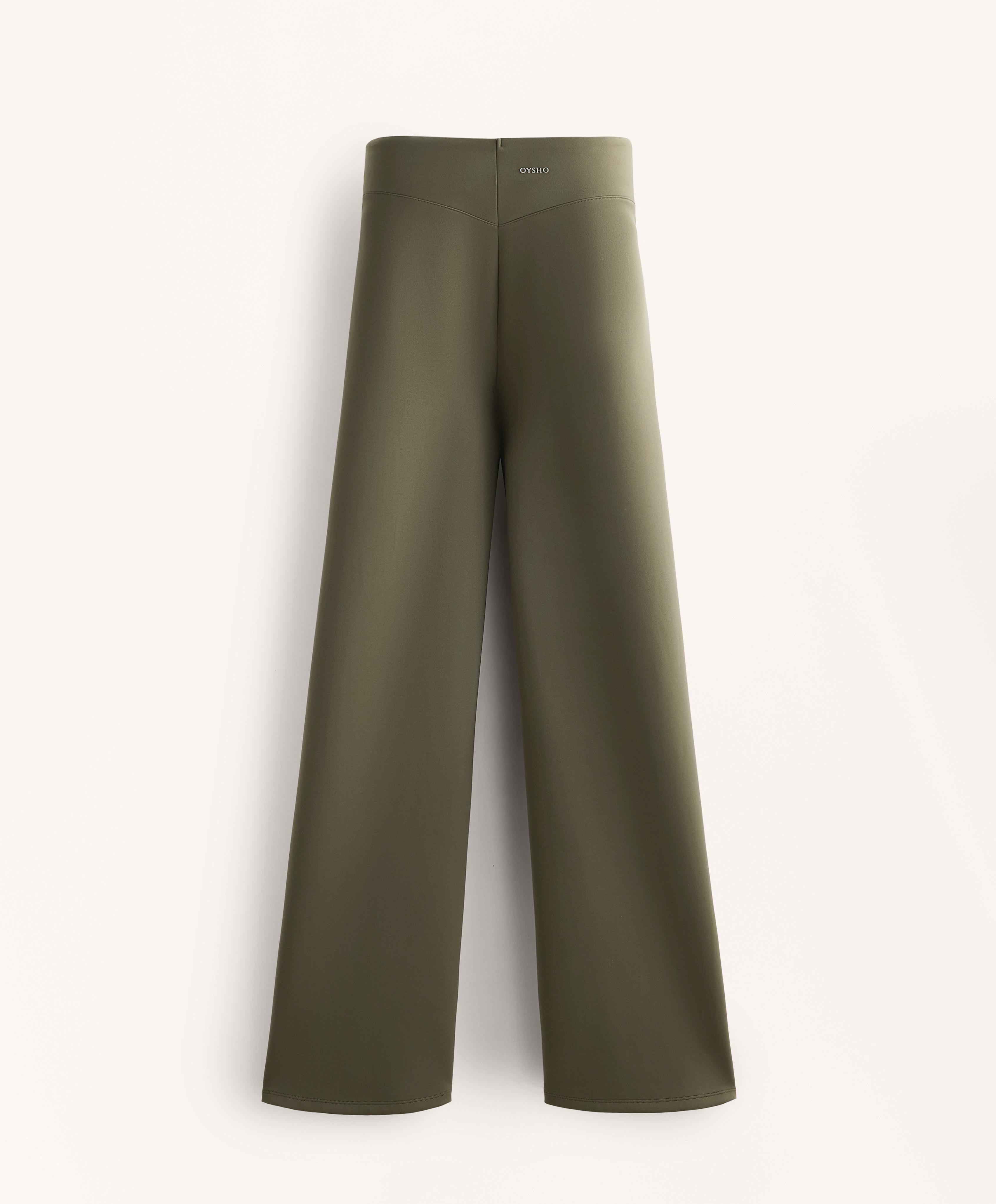 Neoprene-effect straight-leg trousers