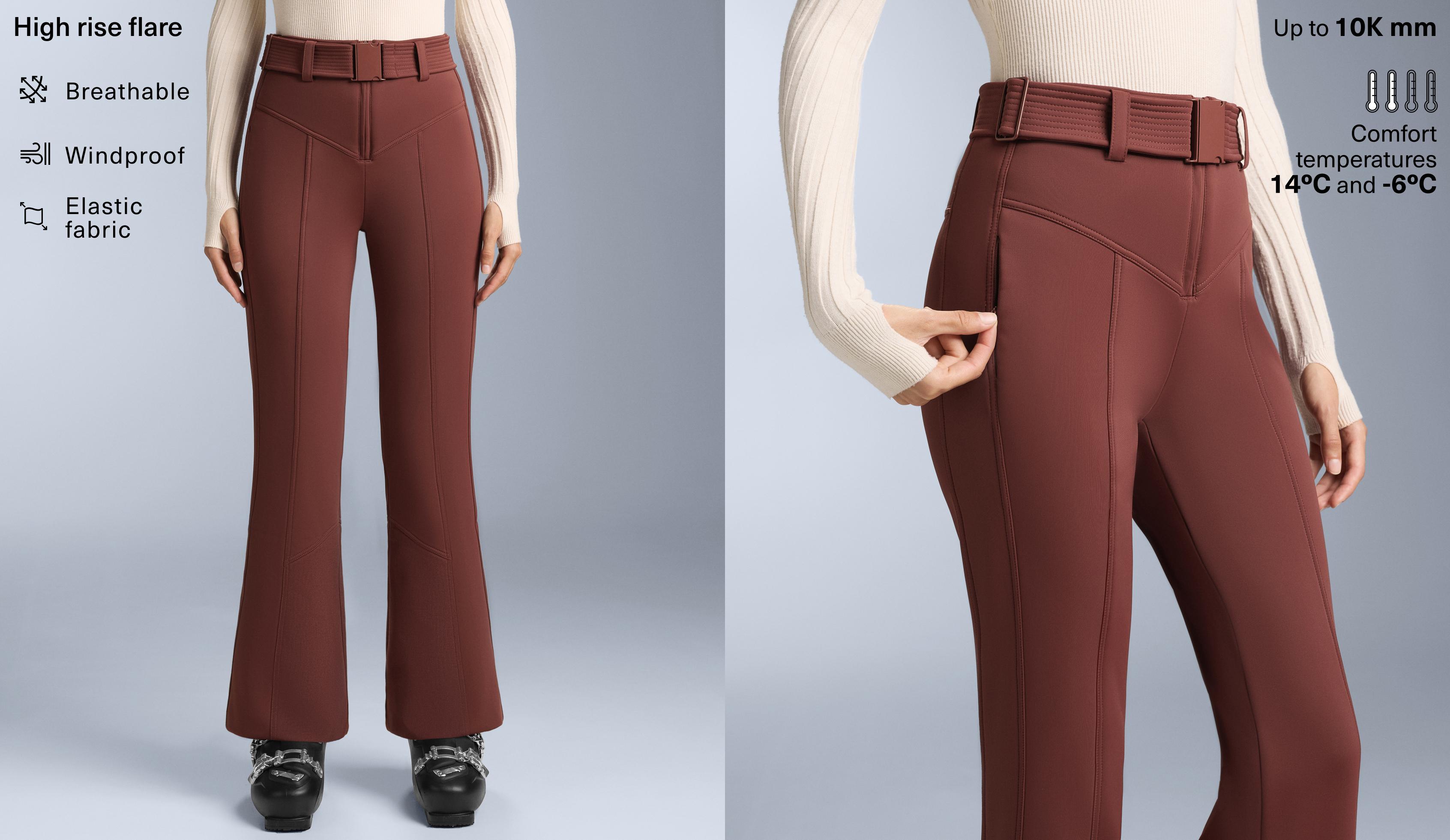 Pantalón elástico flare high rise SKI resistente al agua