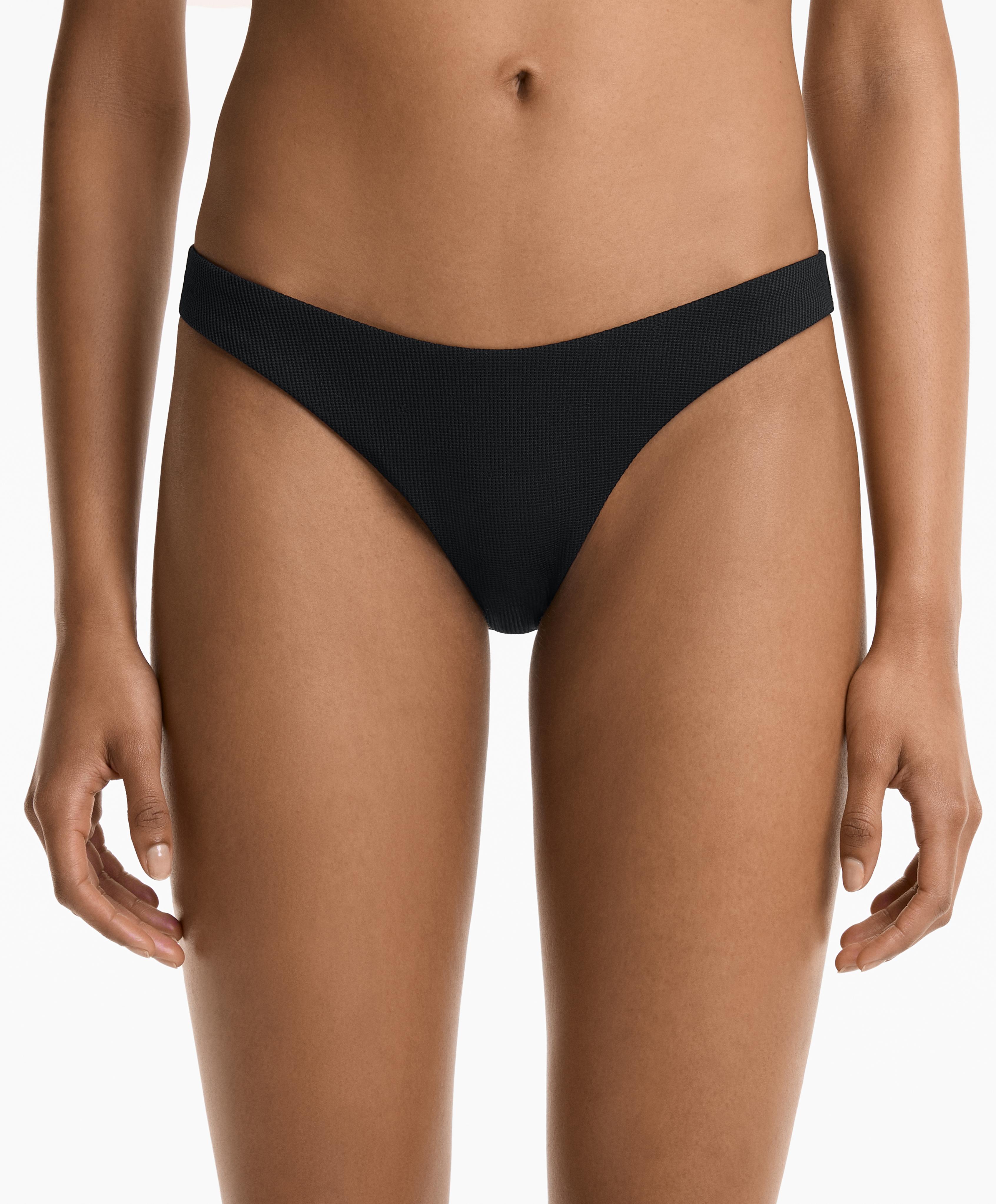 Bikini-Tanga mit U-Ausschnitt aus Piqué Bikini-Tanga mit U-Ausschnitt aus Piqué