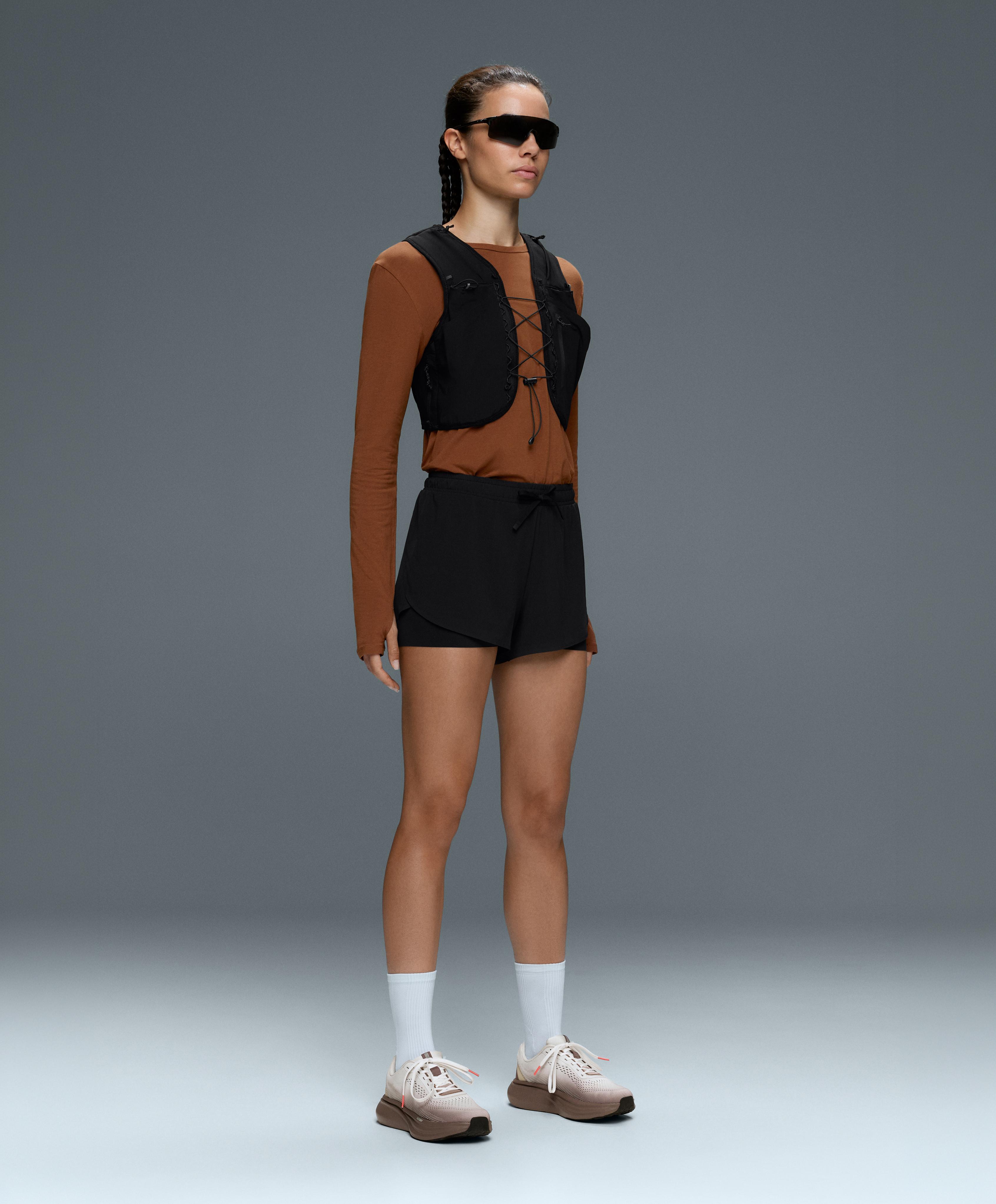 Light Touch 2-in-1 mid-rise shorts — BLACK