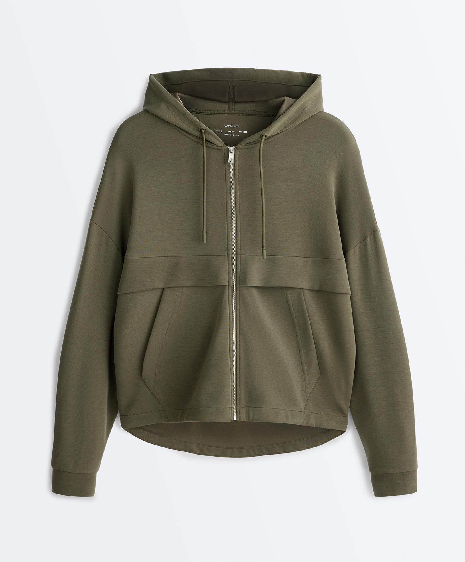 Soft-touch jacket with modal — KHAKI