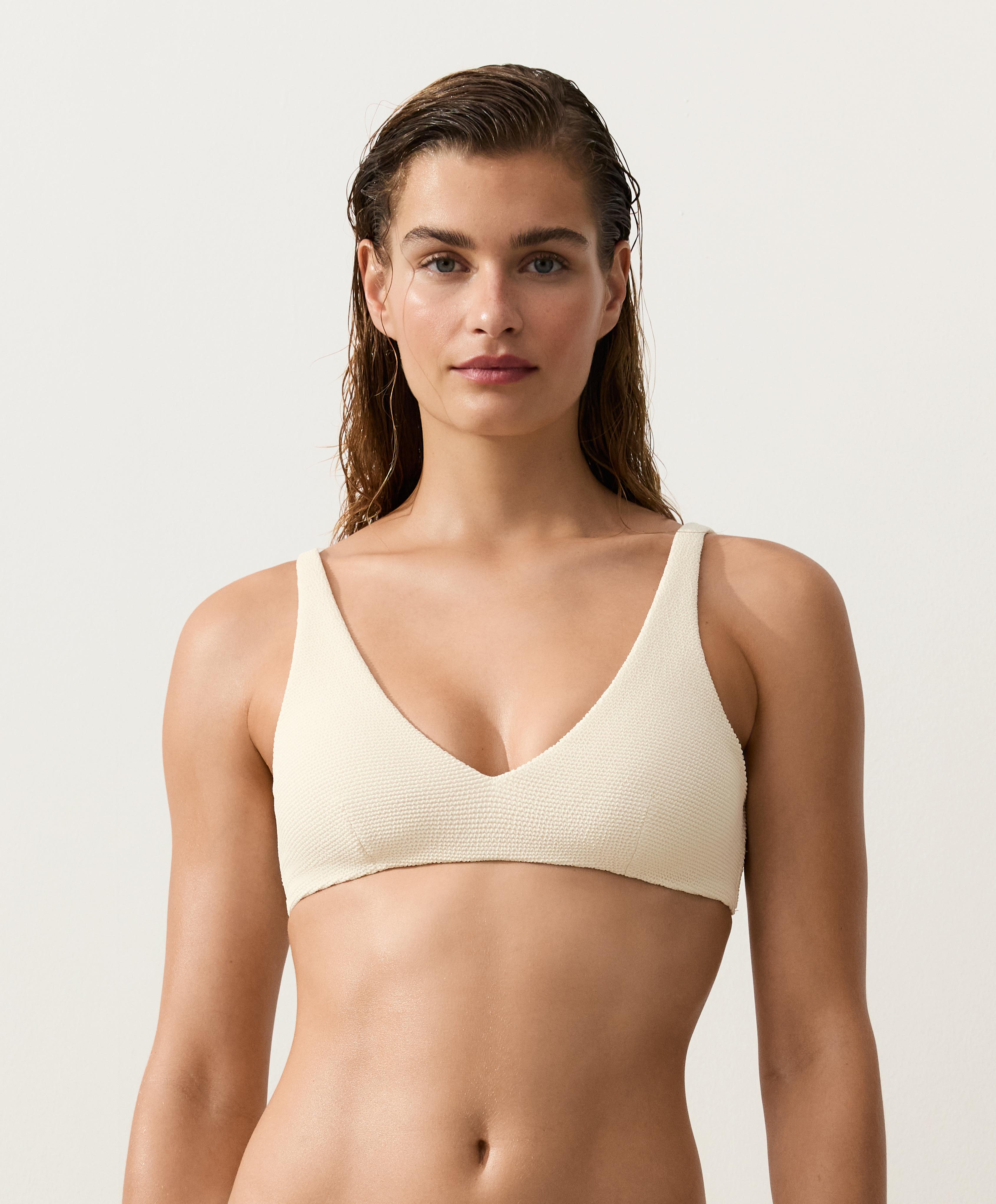 Crinkle halter bikini — ECRU