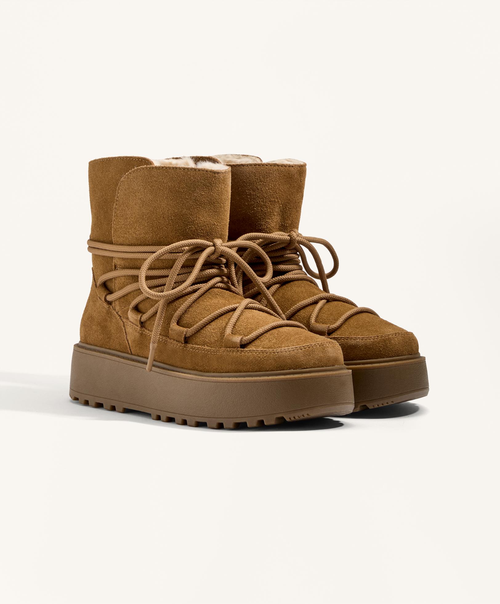 Stivale con zeppa scamosciato risvolto - Saldi Stivale con zeppa scamosciato risvolto - Saldi