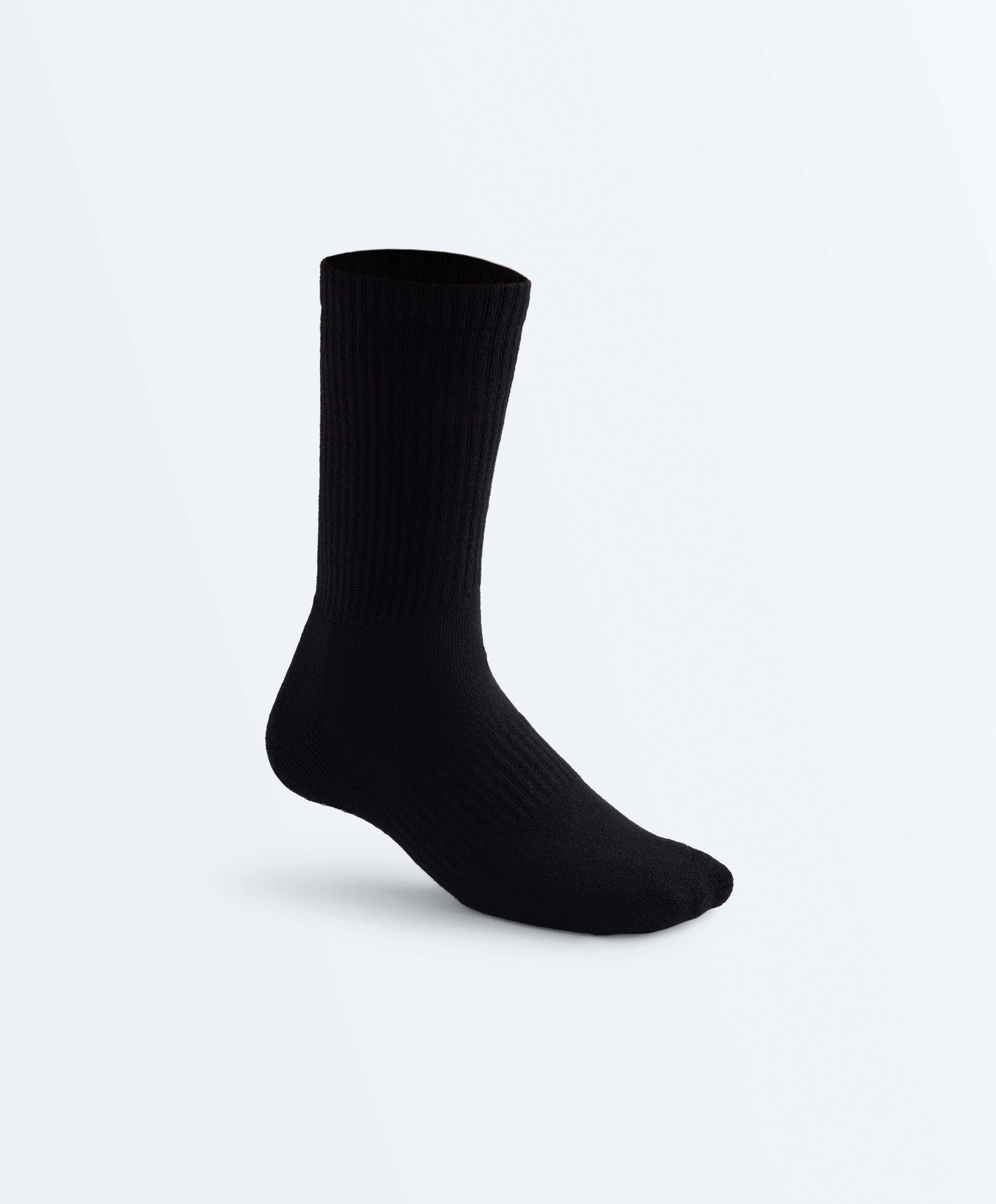 2 pairs of classic yoga and Pilates cotton blend socks — BLACK