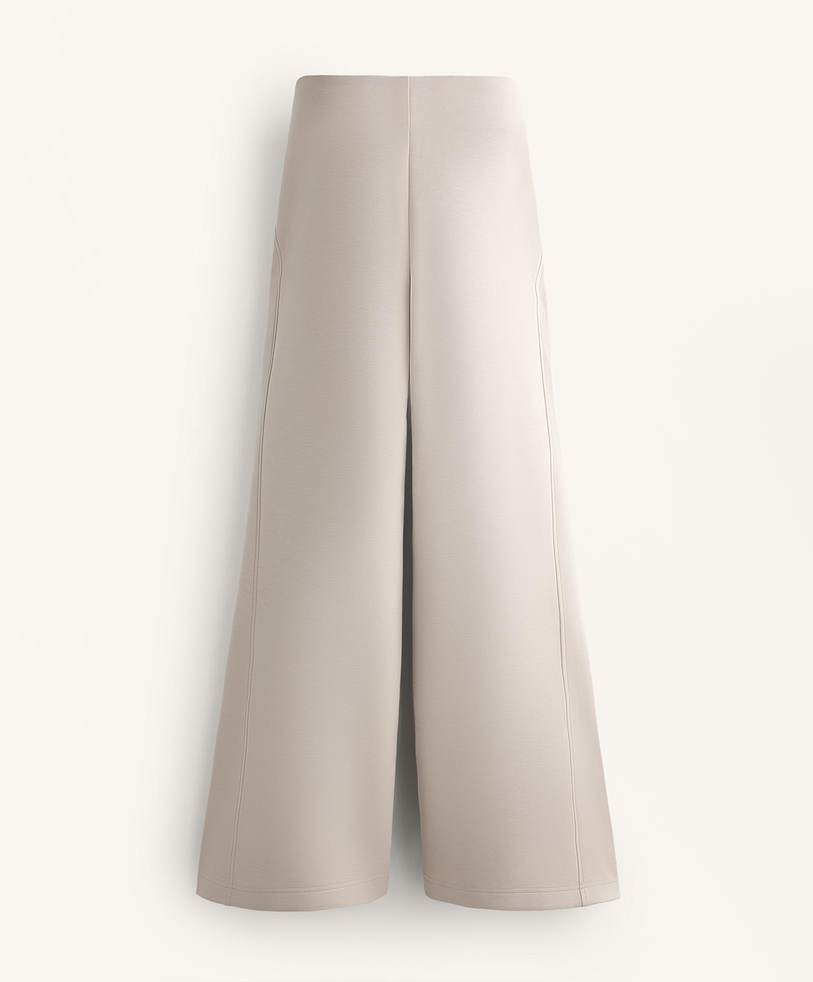 Super high-rise flare trousers with brushed modal — DUSTY TAUPE