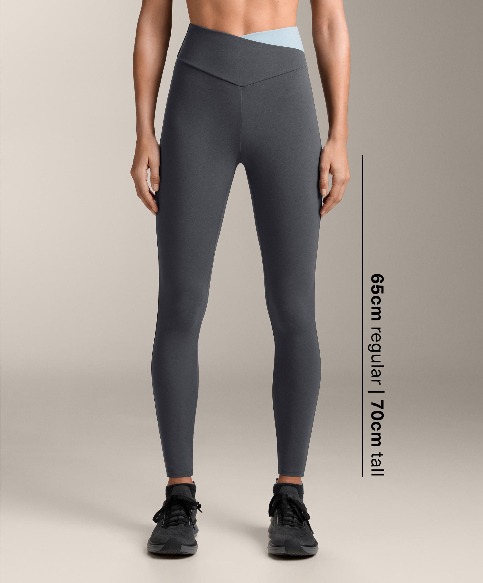 Comfortlux V-waist contrast ankle-length leggings | OYSHO Azerbaijan
