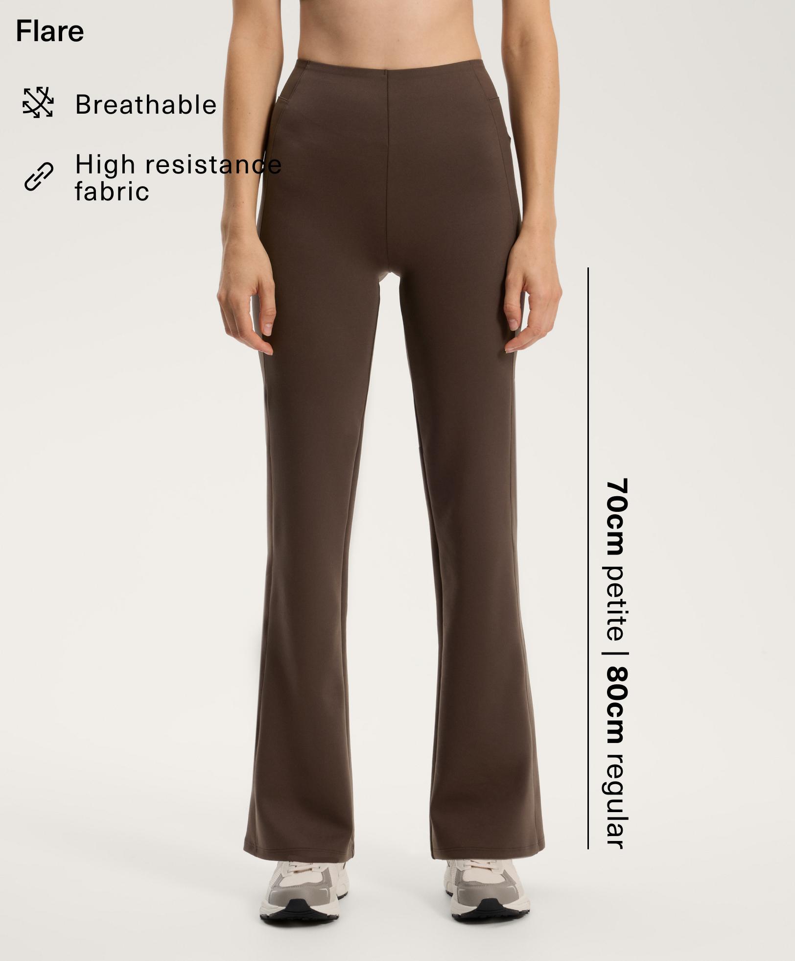 Расклешенные брюки с высокой посадкой и эффектом неопрена - Распродажа Расклешенные брюки с высокой посадкой и эффектом неопрена - Распродажа