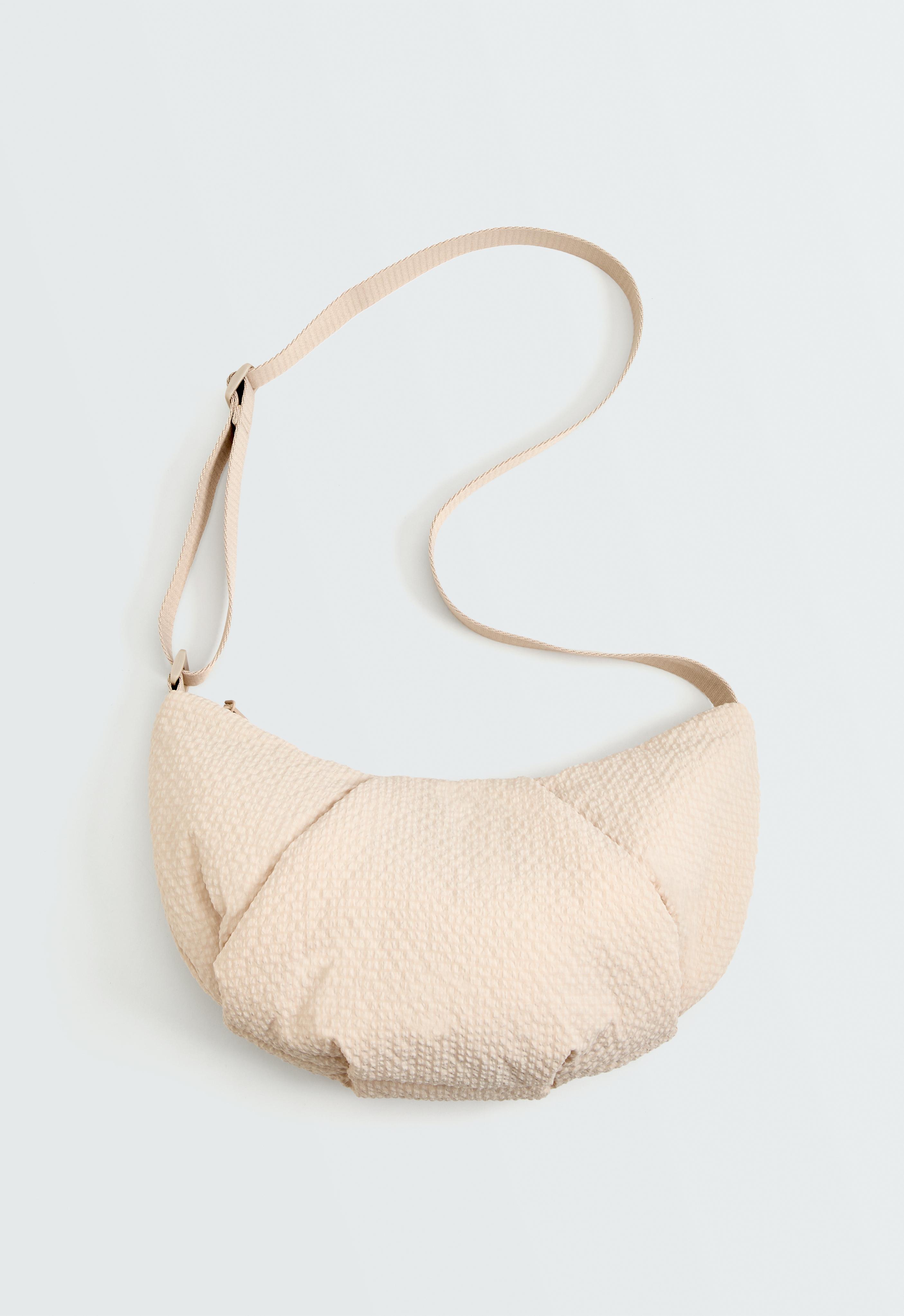 Textured quilted crossbody bag — ECRU
