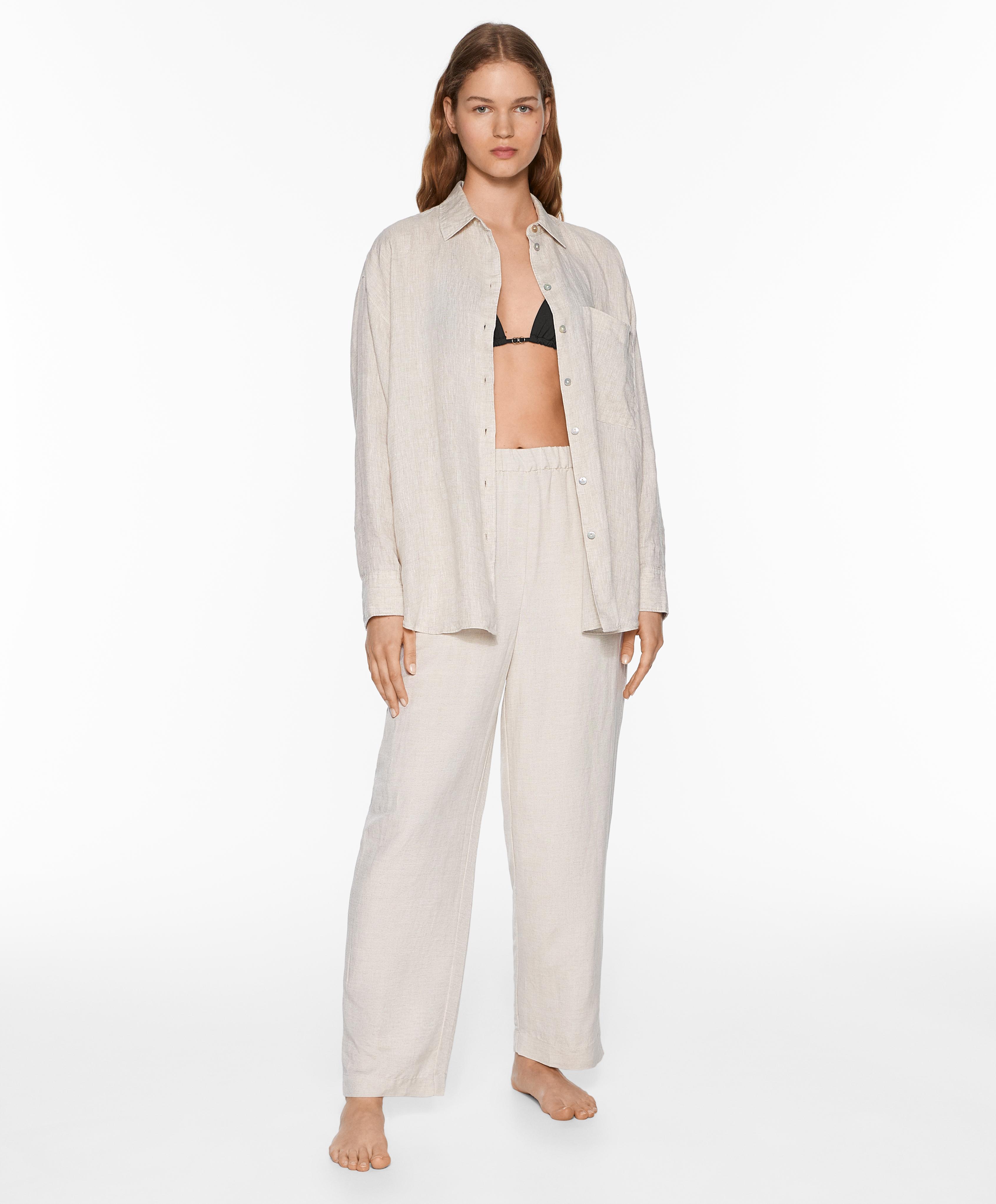 Pantalon slim fit avec lin Pantalon slim fit avec lin