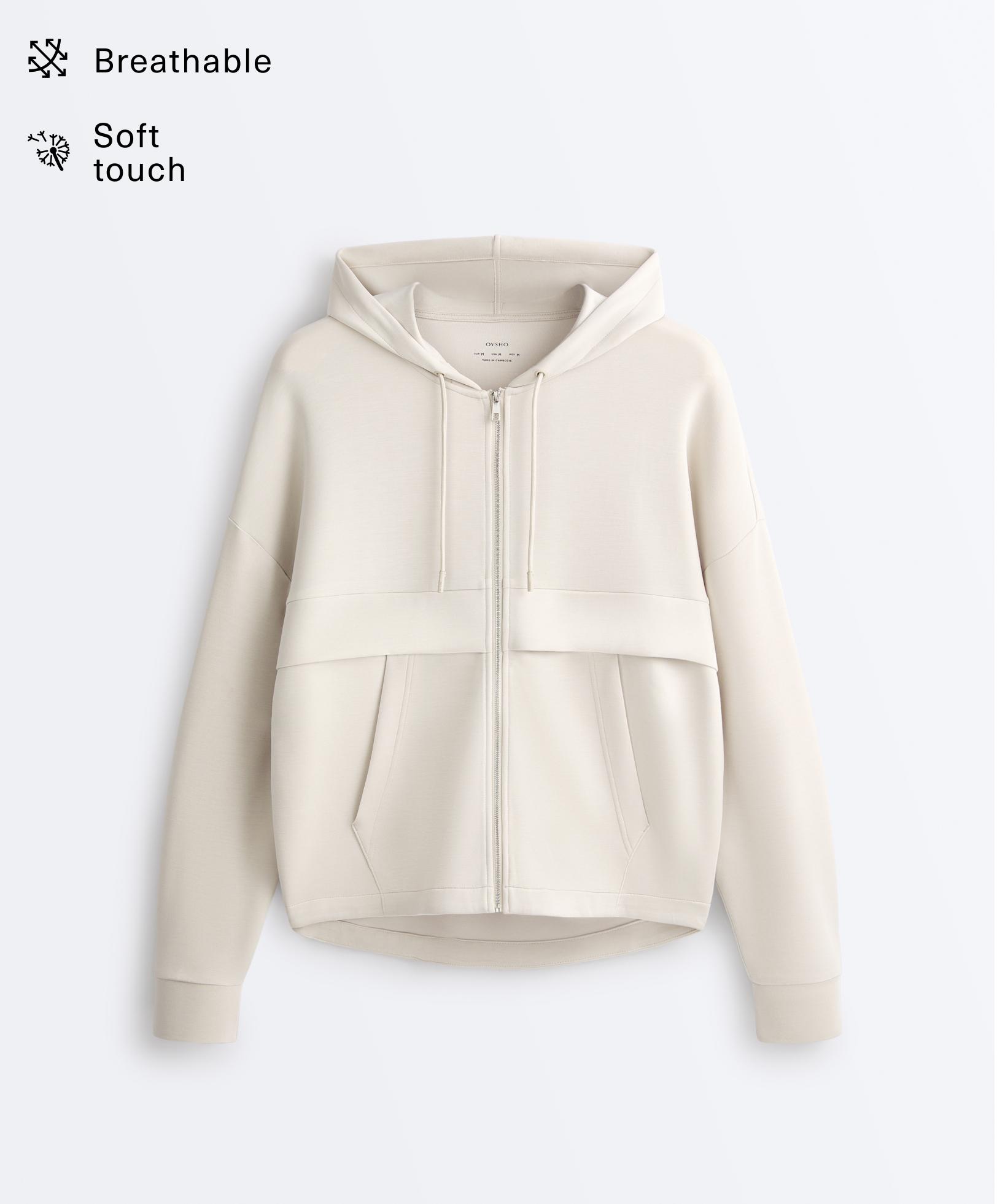 Soft-touch jacket with modal — PALE MINK