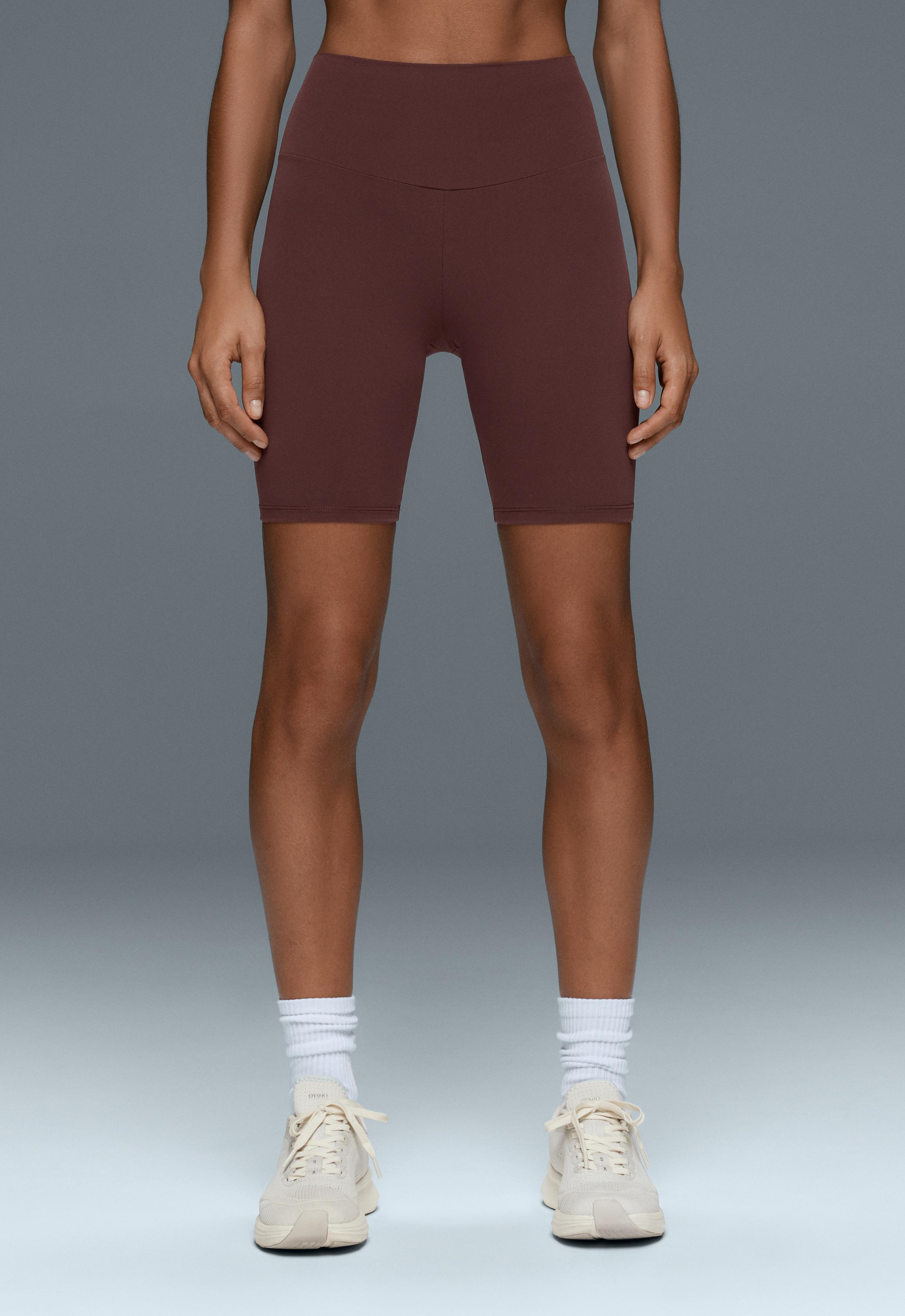 Comfortlux high-rise 20cm biker leggings — CHOCOLATE