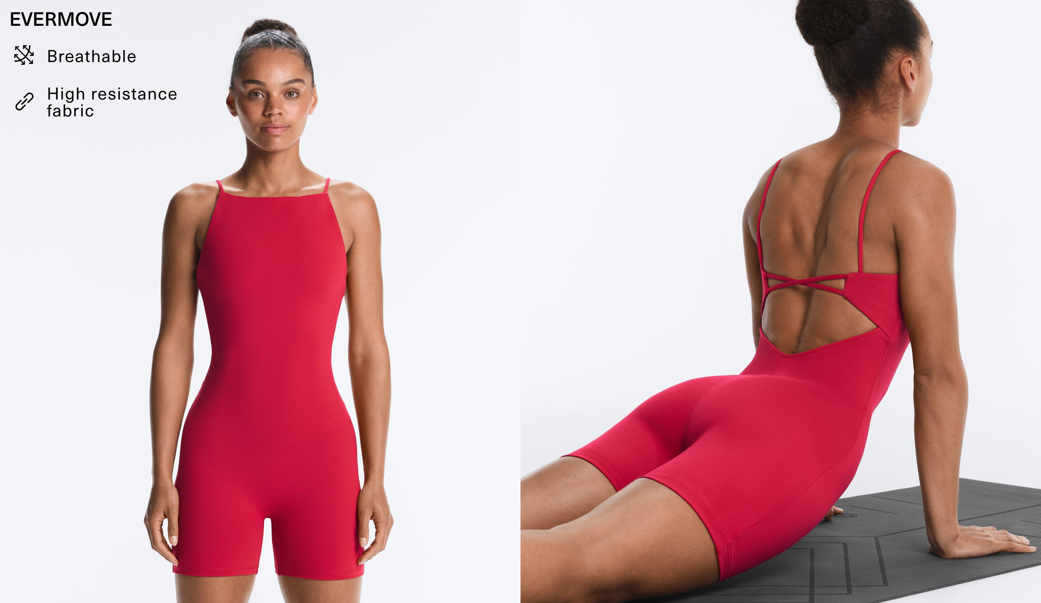 Evermove open-back short jumpsuit