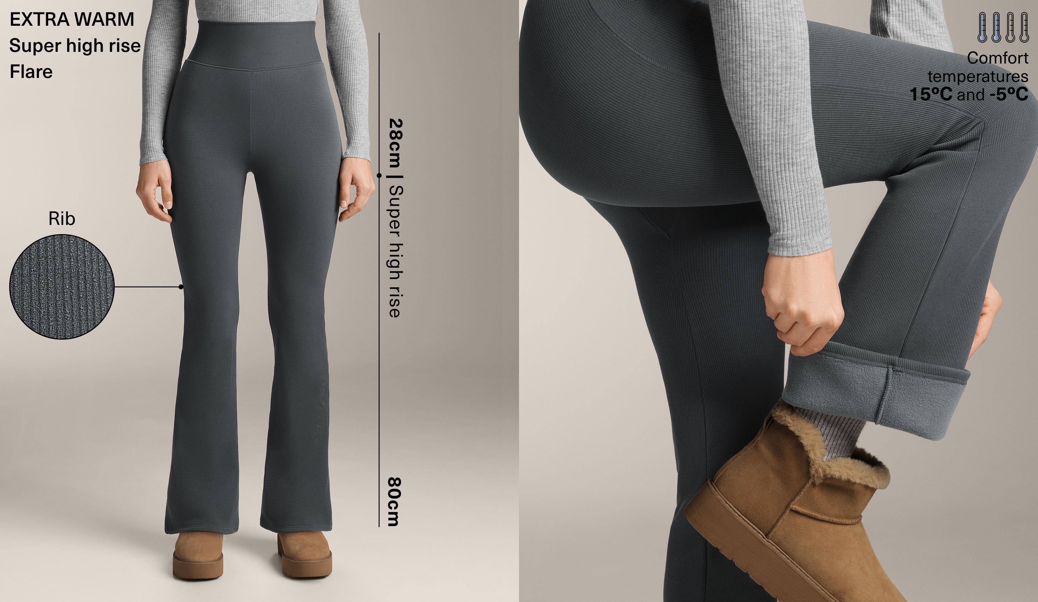 Super High Rise seamless extra warm rib flare trousers