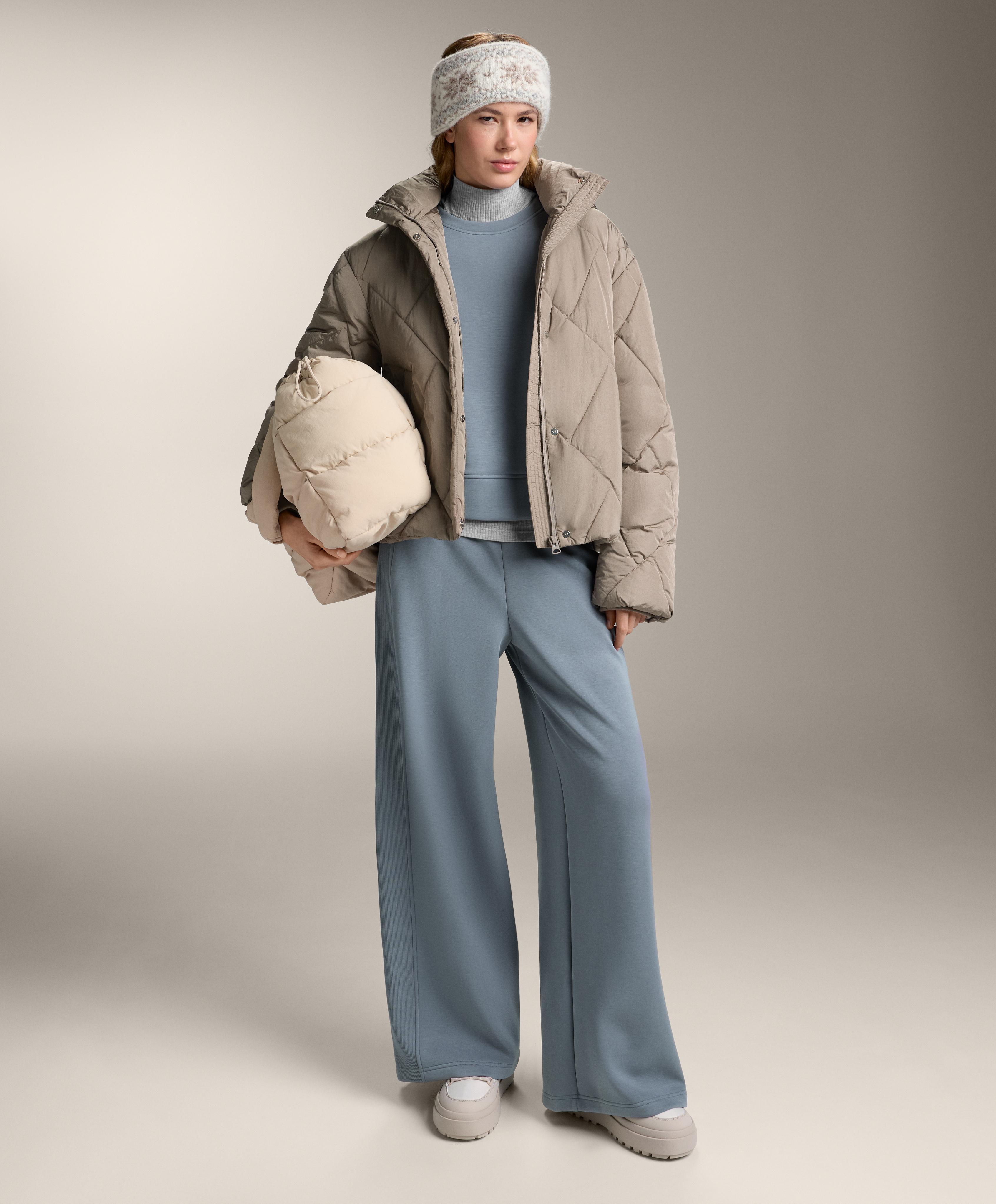 Pantalón recto ancho rib lateral con modal brushed