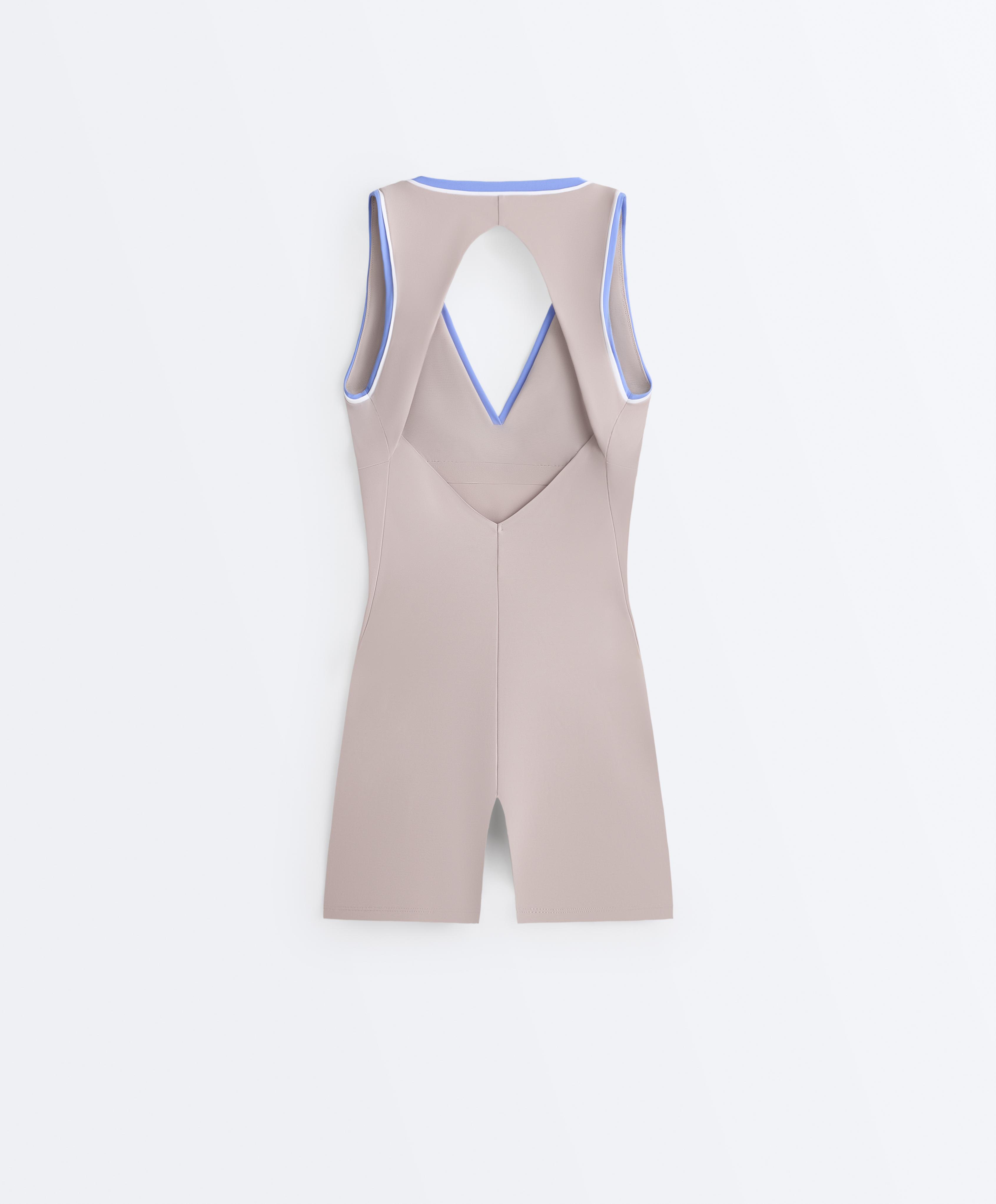 Contrast Compressive short jumpsuit — PINK-MINK