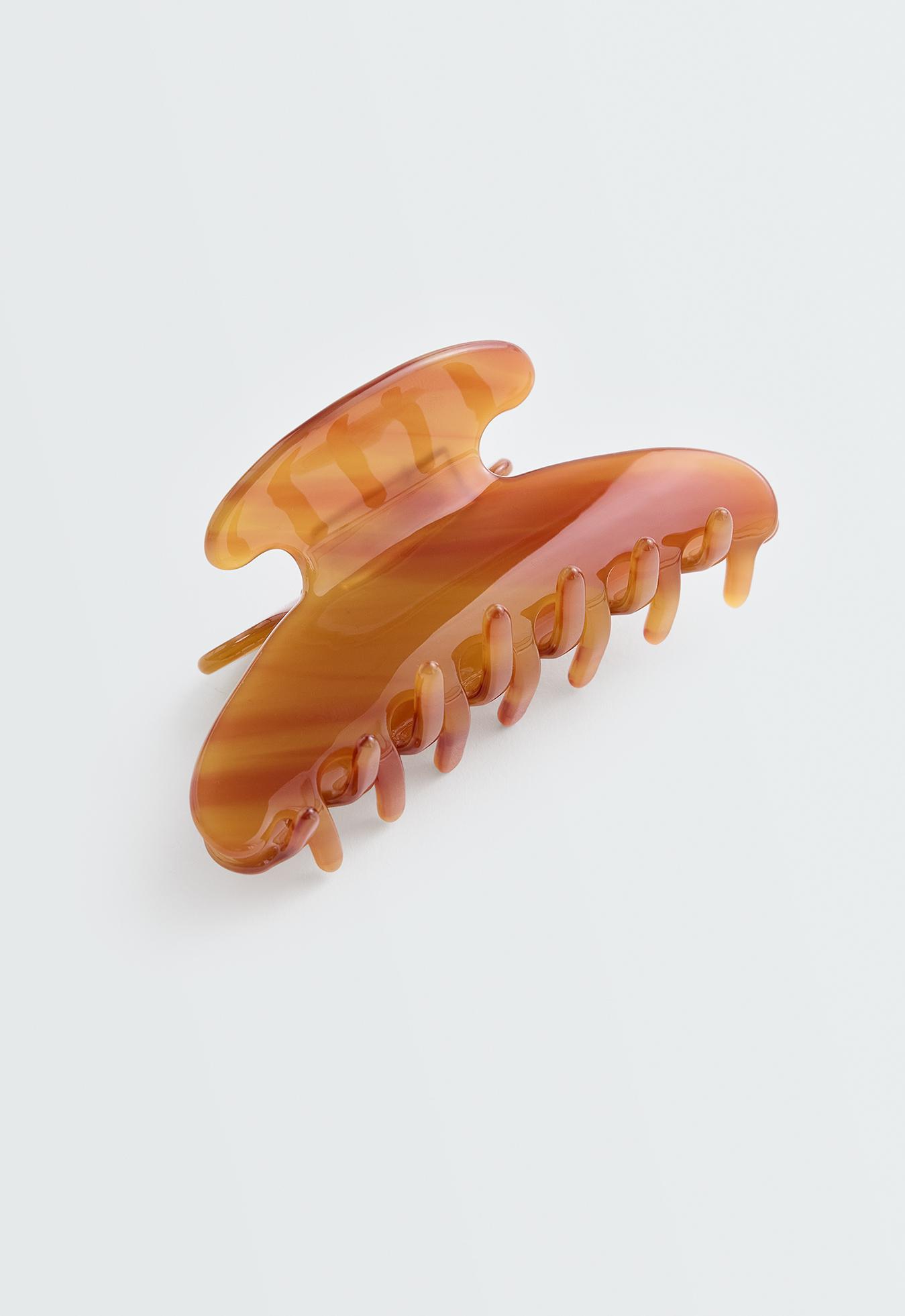 Large acetate hair clip — BURNT ORANGE