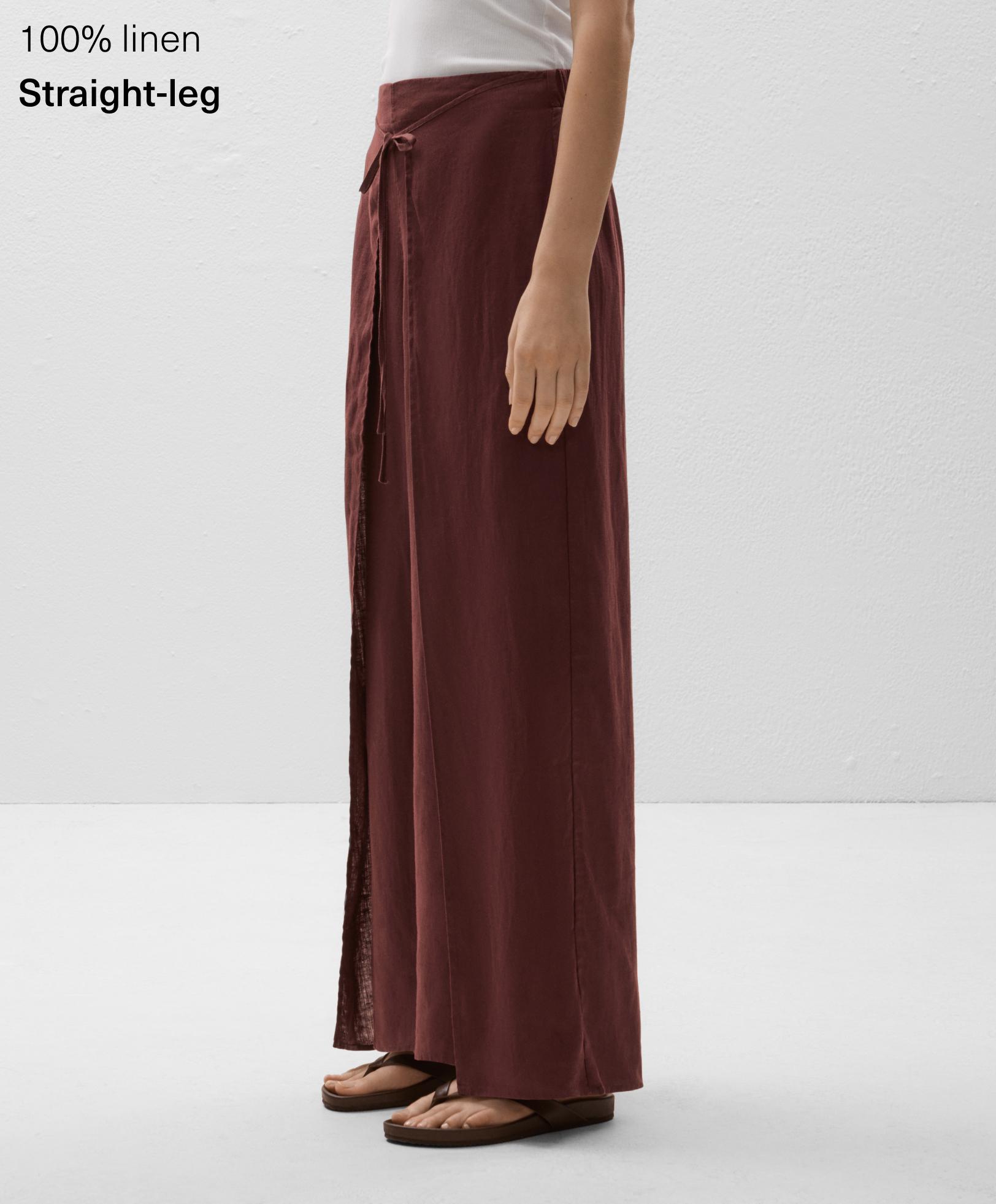 100% linen layered straight-leg trousers 100% linen layered straight-leg trousers