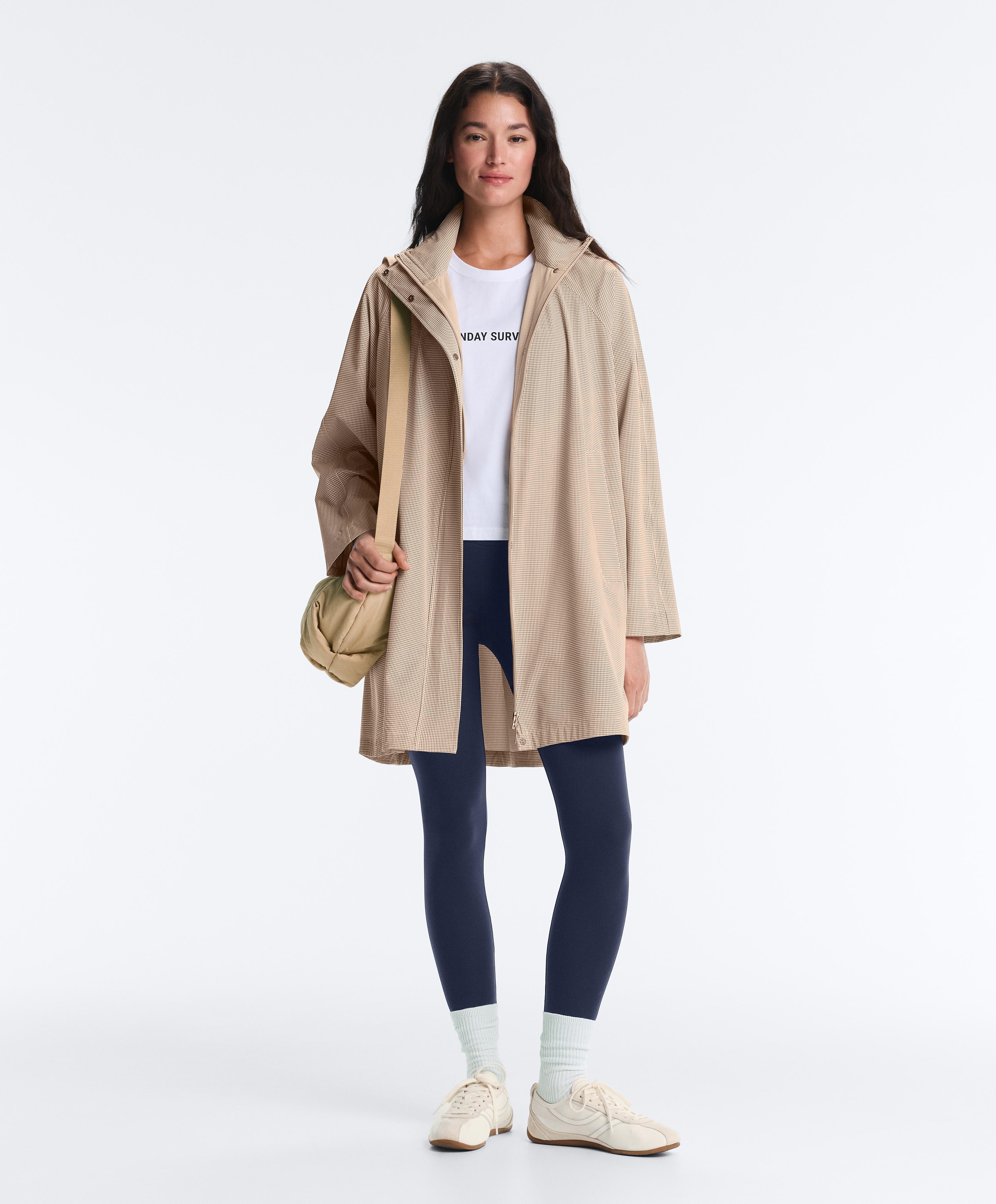 Extra lightweight 10k waterproof gingham jacket — DARK BRICK
