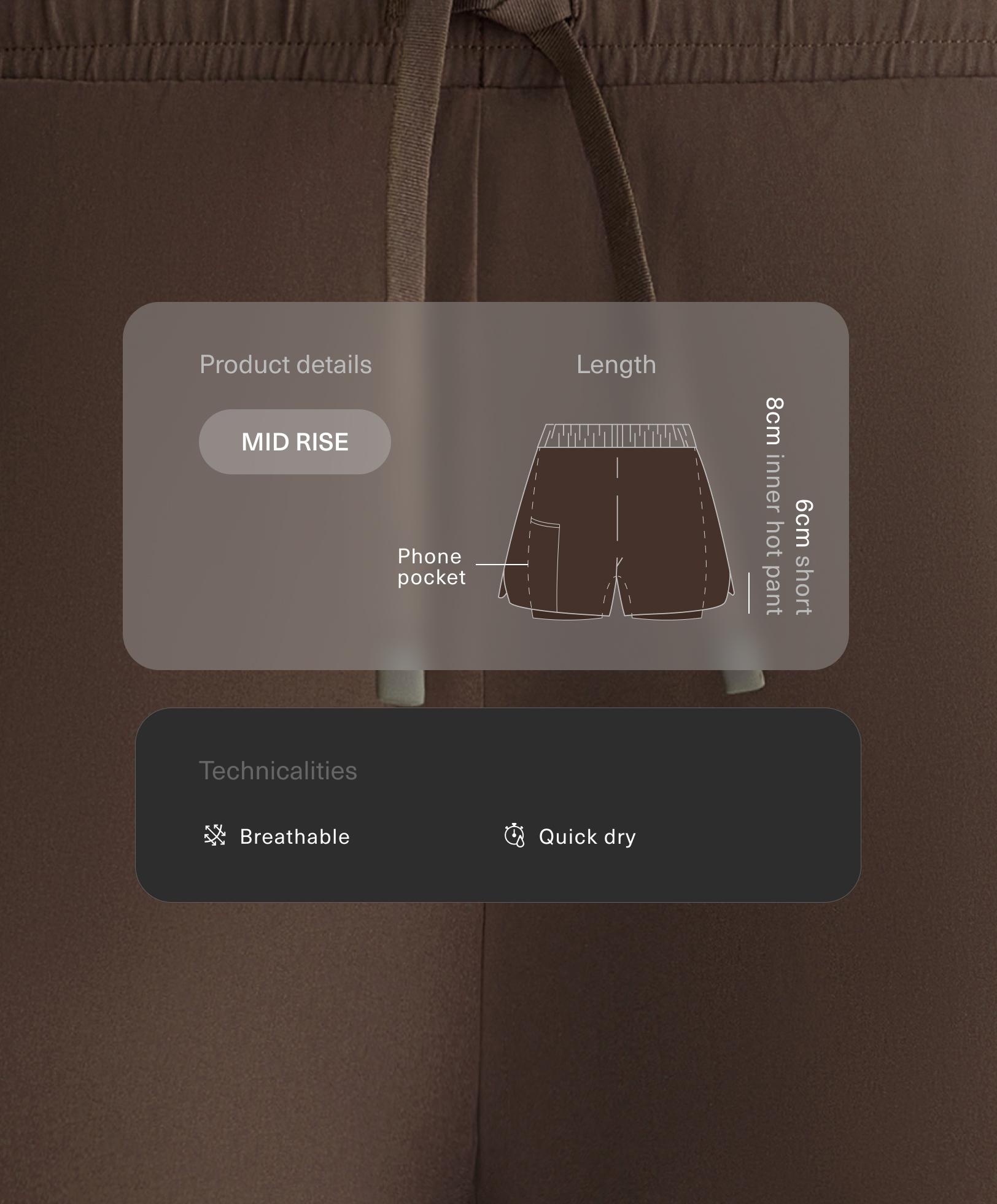 Light Touch 2-in-1 mid-rise shorts