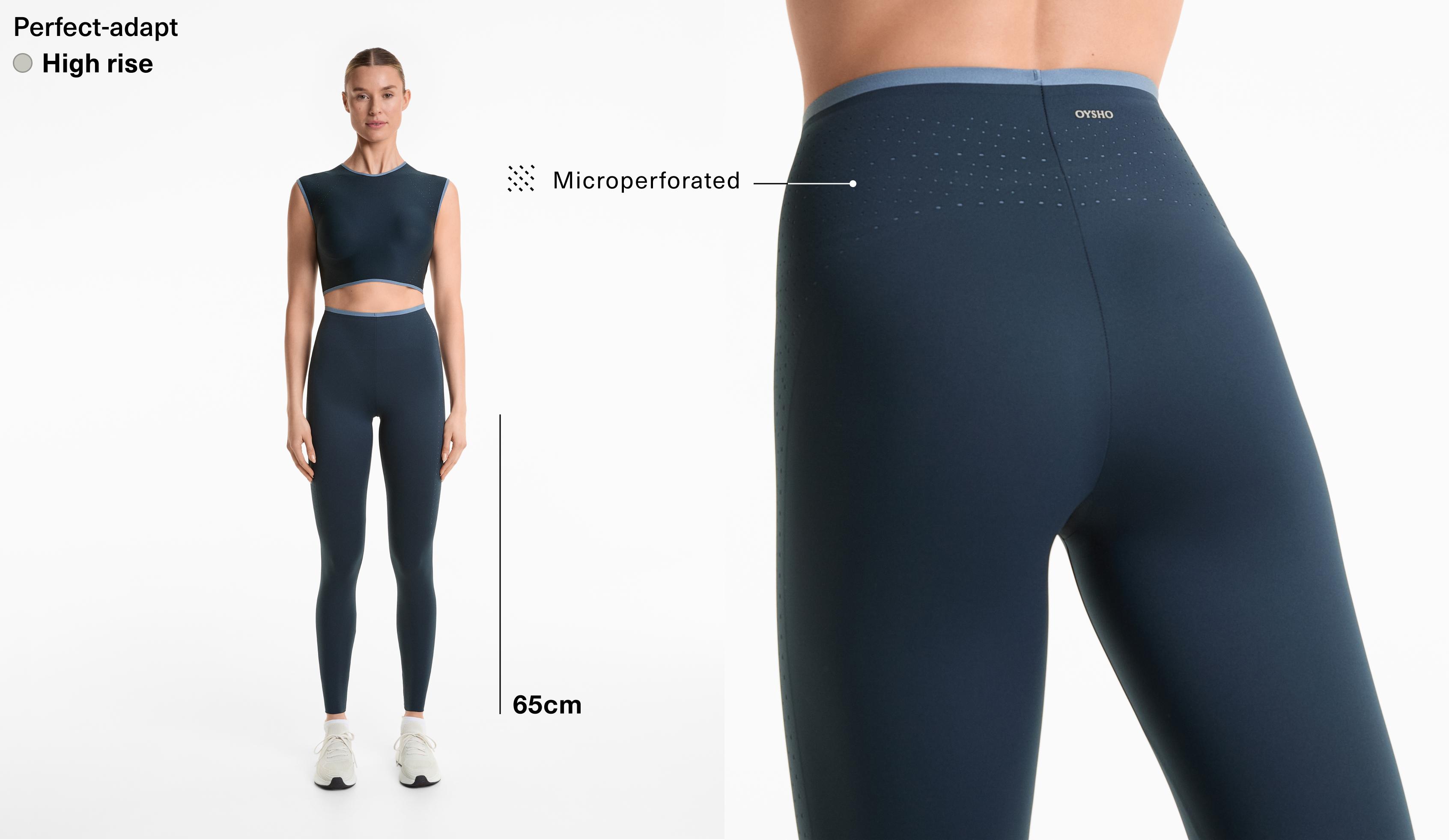 Leggings até ao tornozelo high rise perfect-adapt punching 65 cm