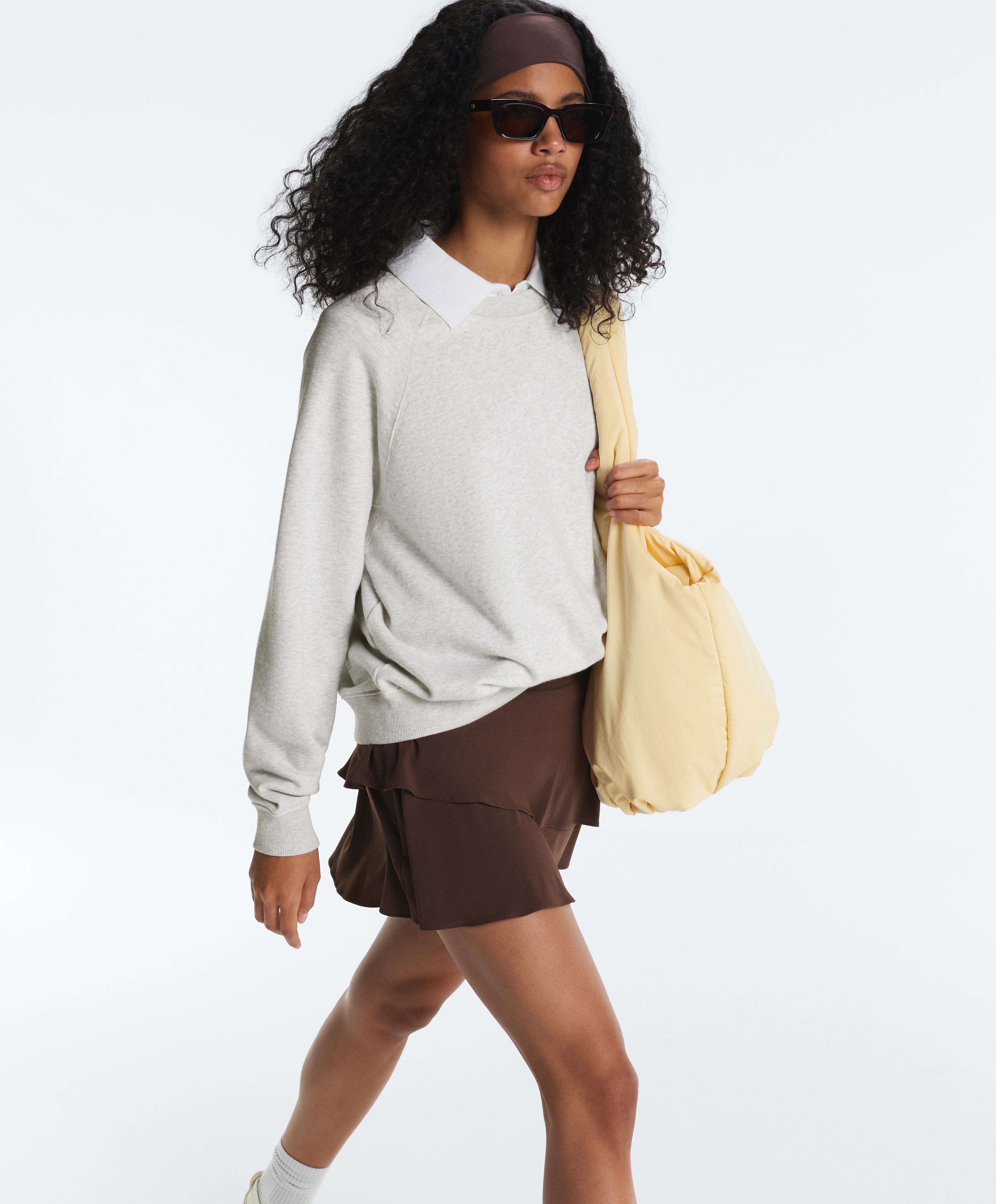 High-rise Compressive frill short skirt — BROWN