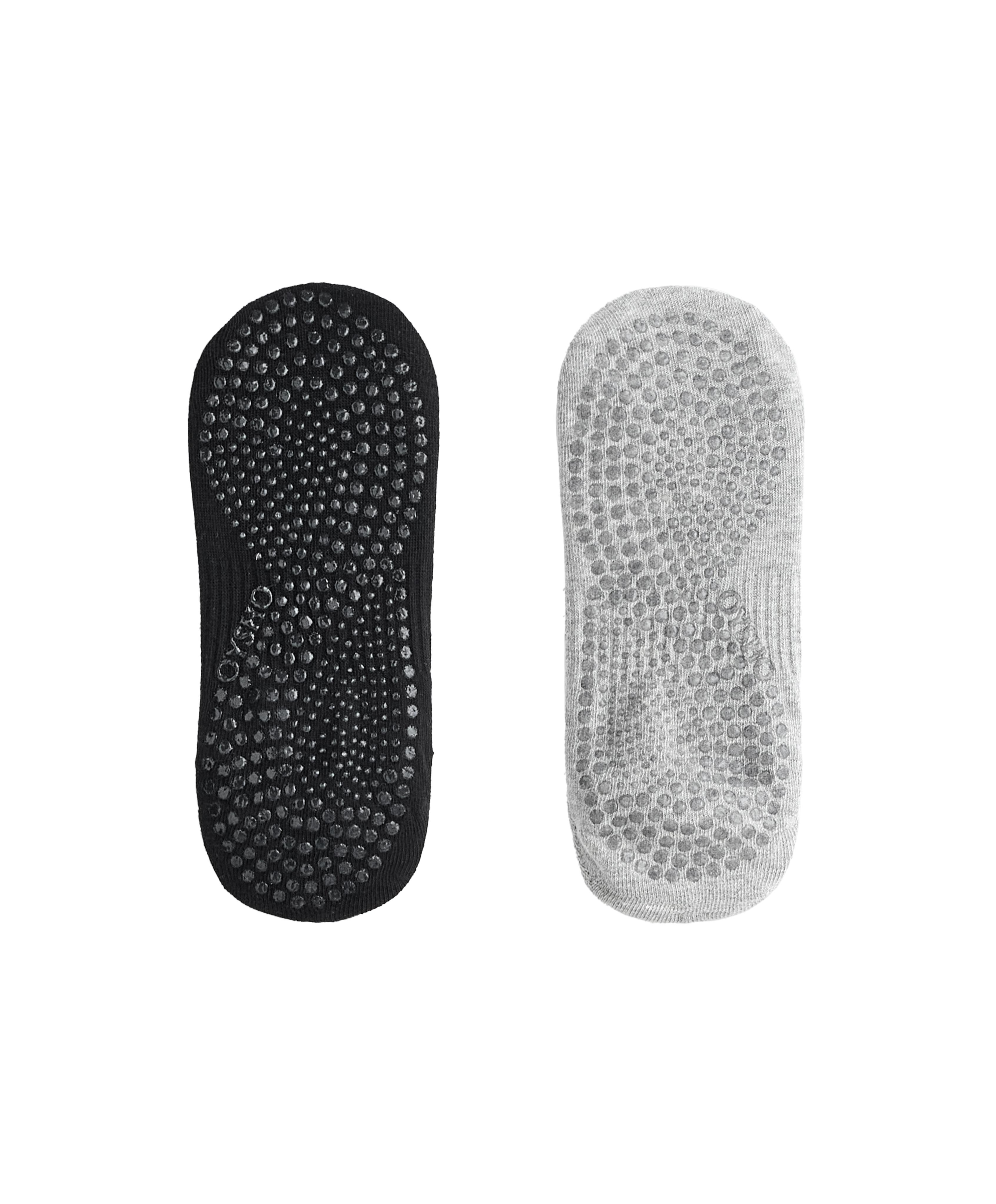 2 pairs of cotton blend yoga and Pilates socks — BLACK