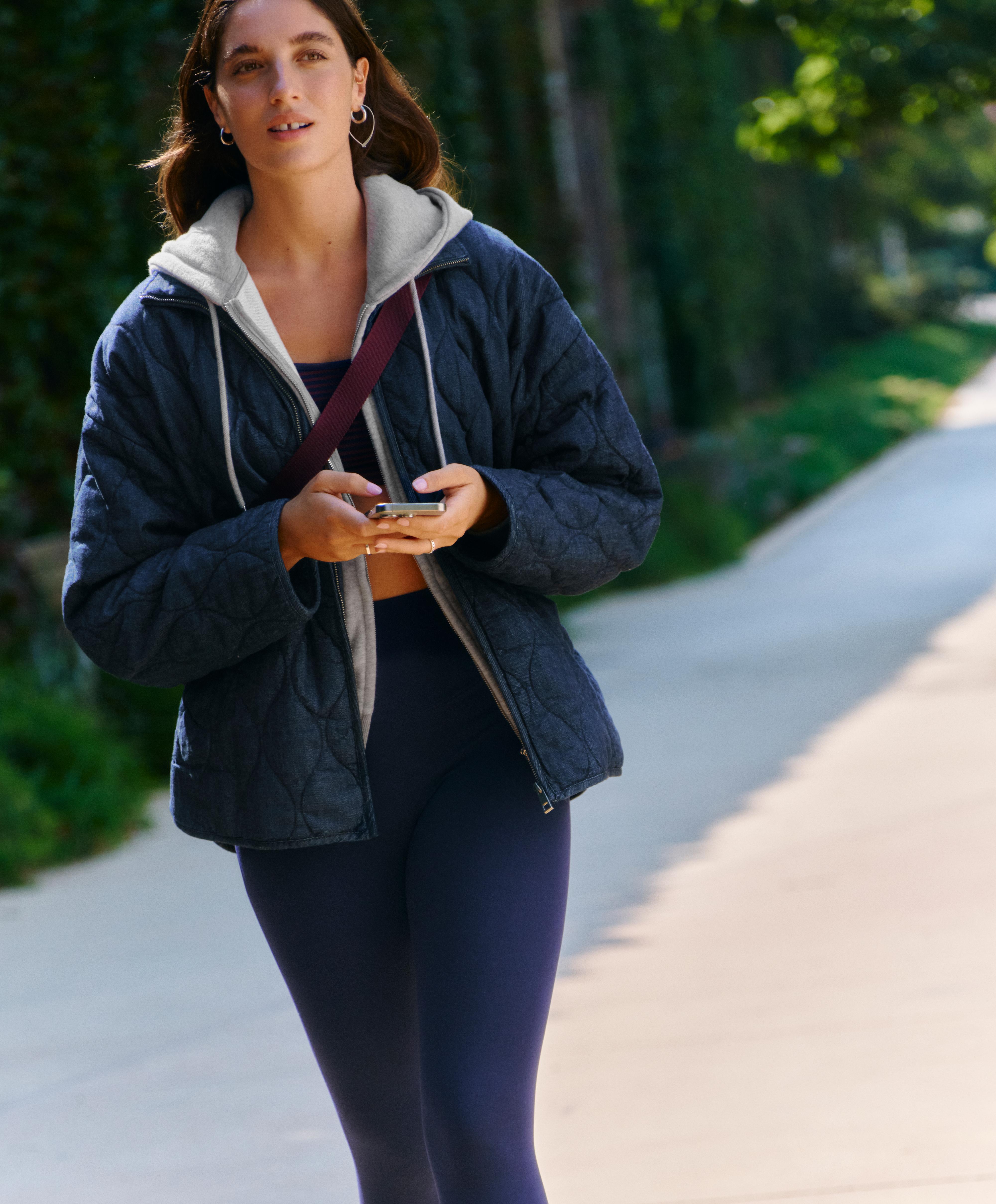 FELLEX® AEROGEL denim-effect boxy padded jacket — MID DENIM