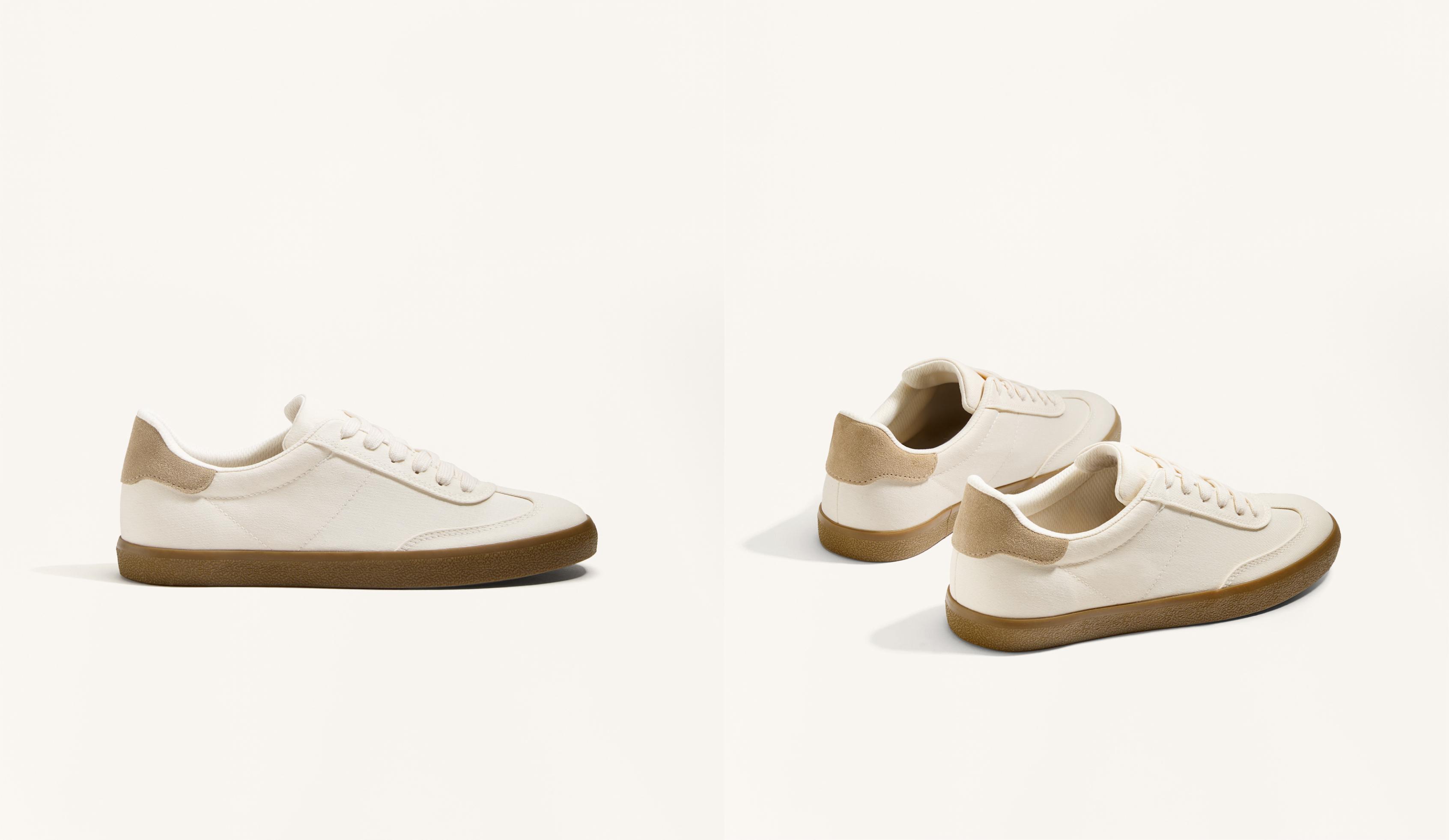 Tenis de canvas y pieza de serraje
