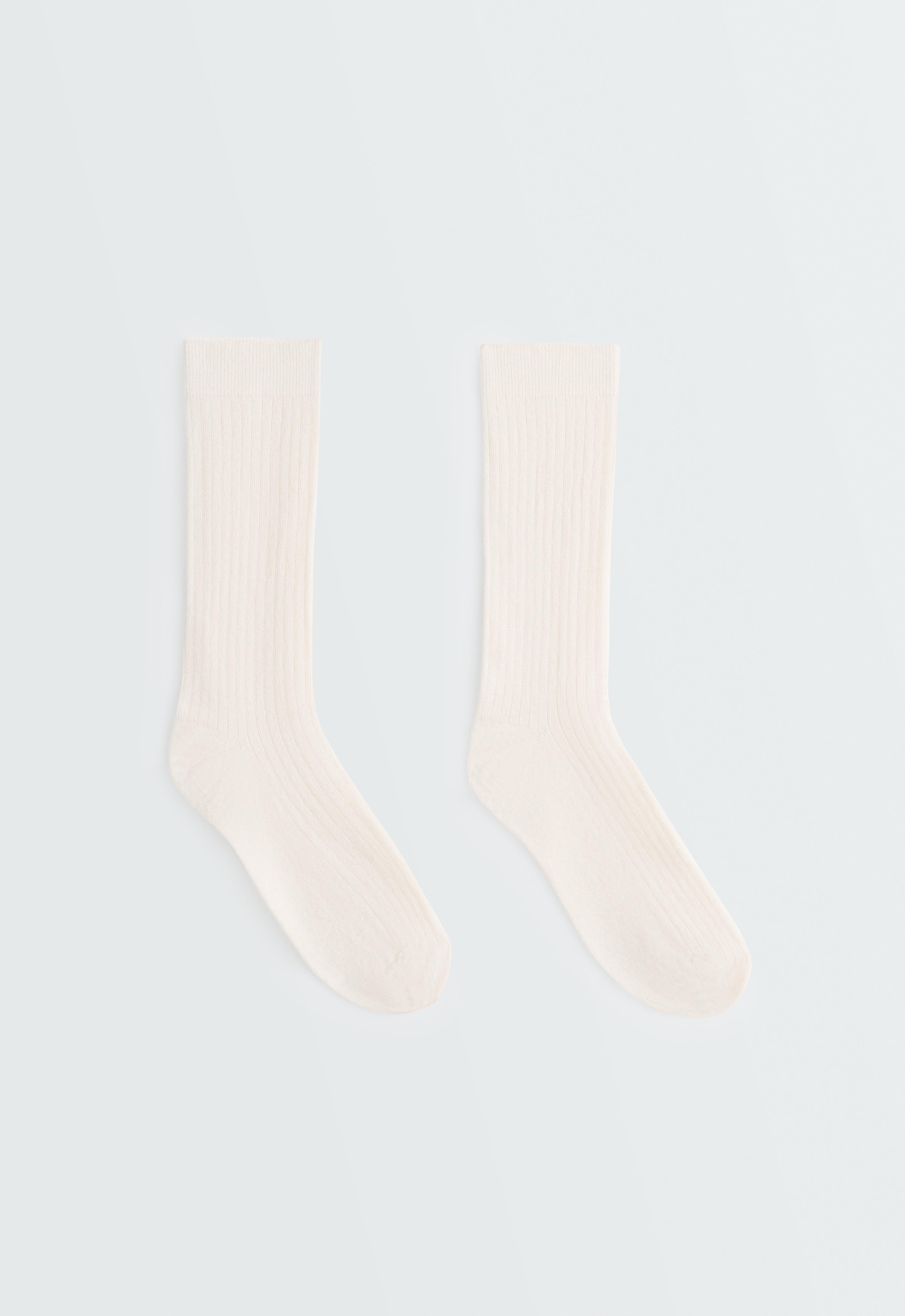 Ribbed modal blend socks with 15% cashmere