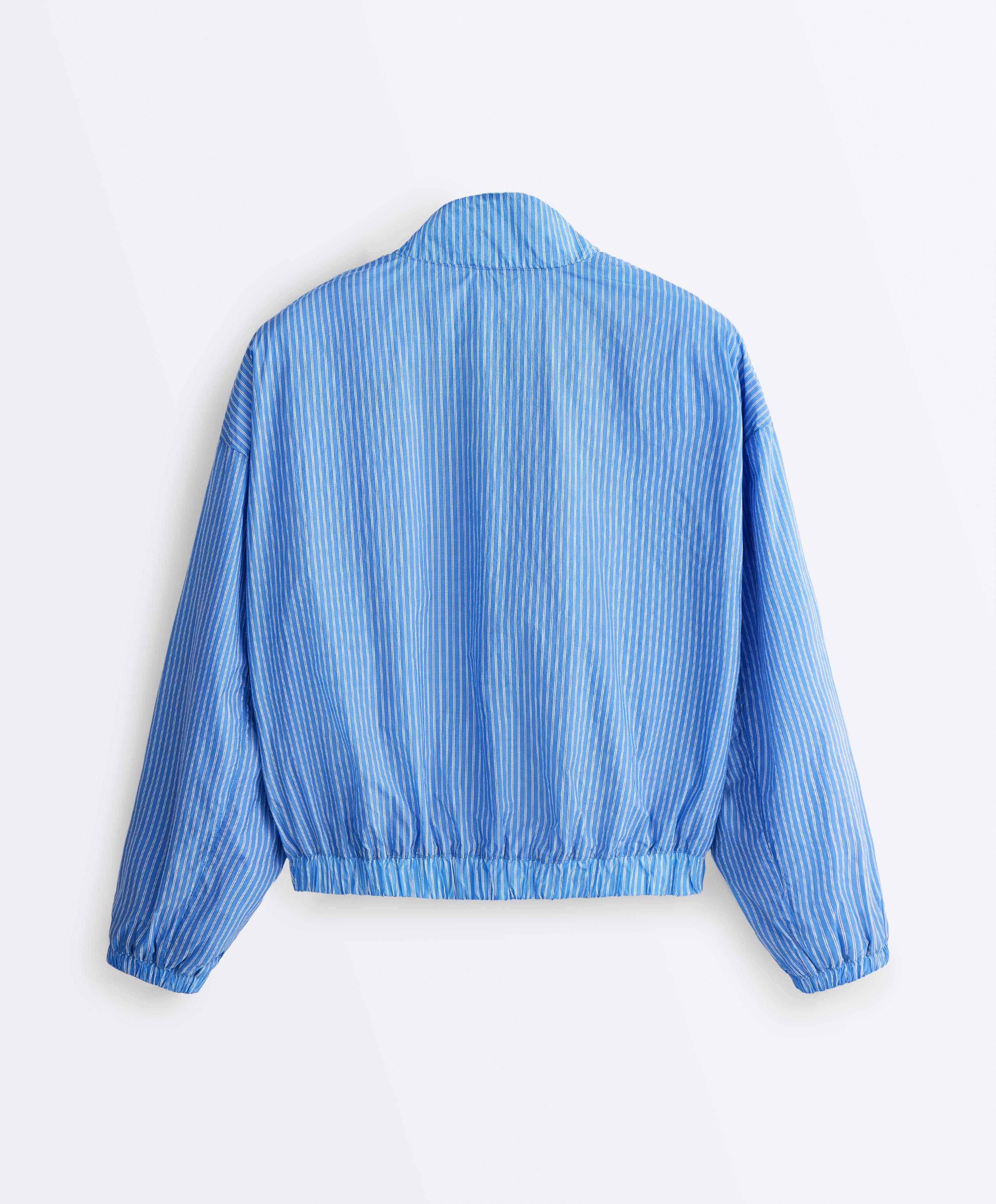 Track jacket with stripes — PALE LAVENDER BLUE