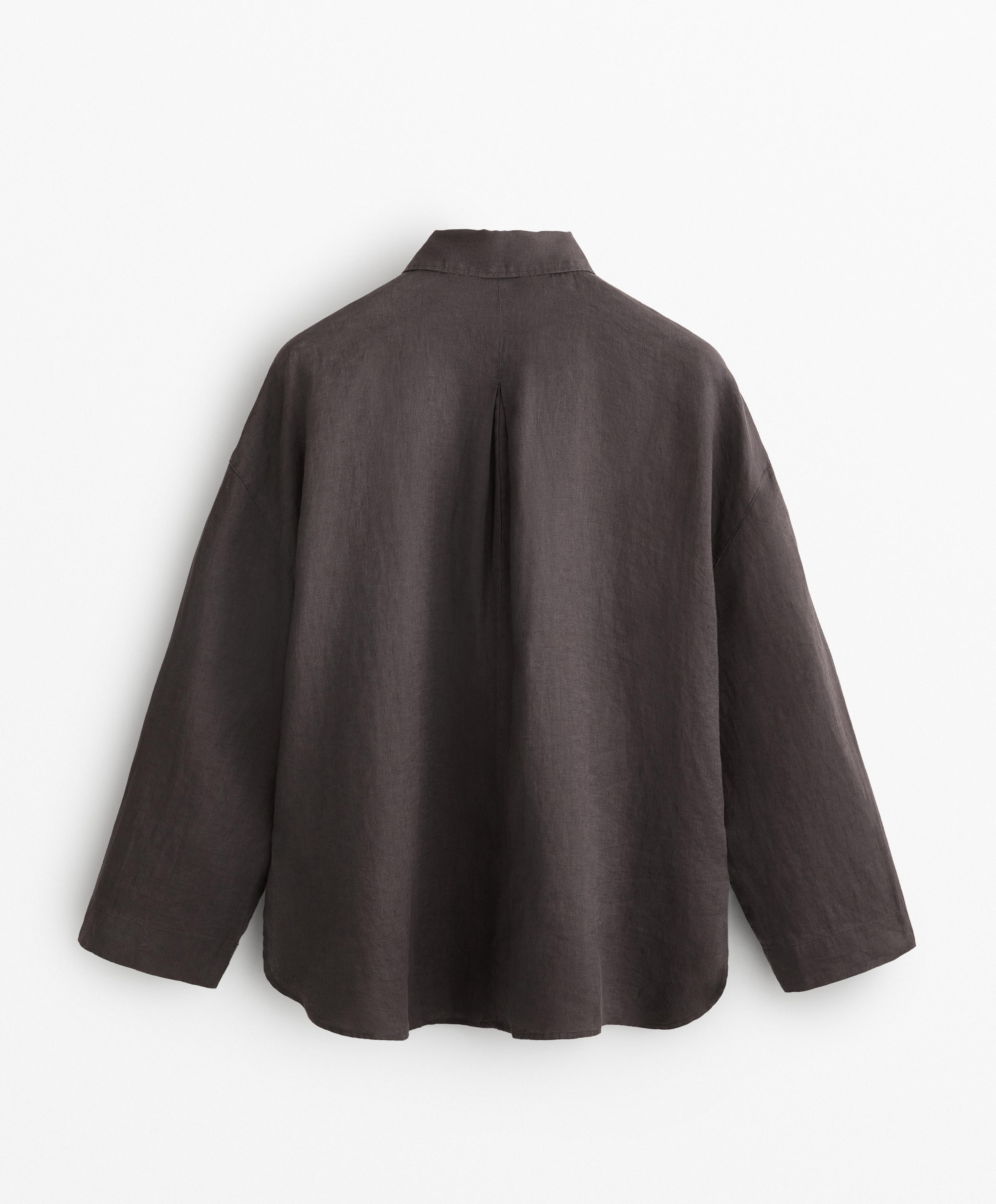 Oversize-skjorta i 100 % linne