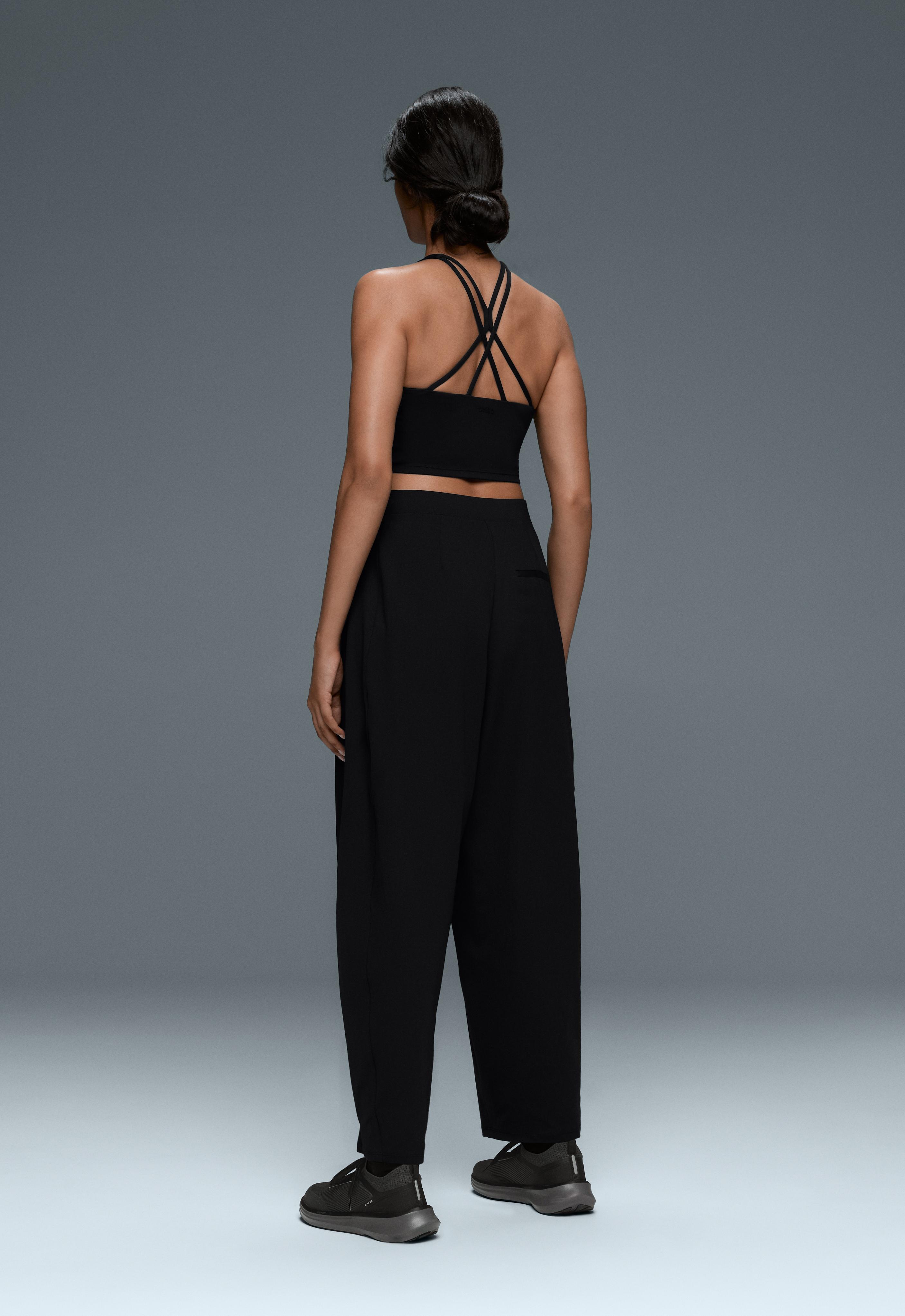 Mid-rise Comfortlux balloon trousers — BLACK