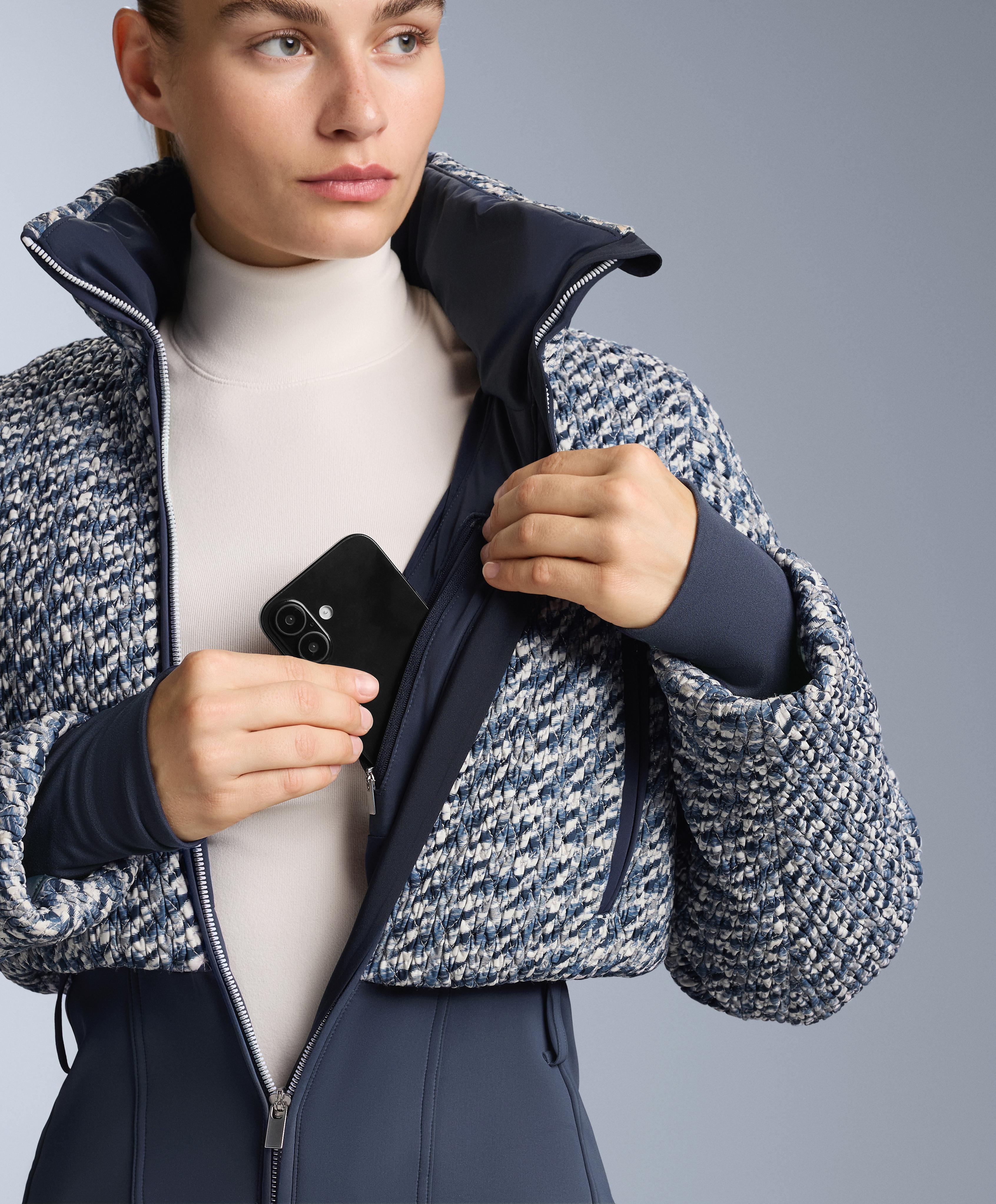 MINARDI PIUME SKI water-resistant twist padded 80% down and 20% feather jumpsuit — WASHED DARK BLUE