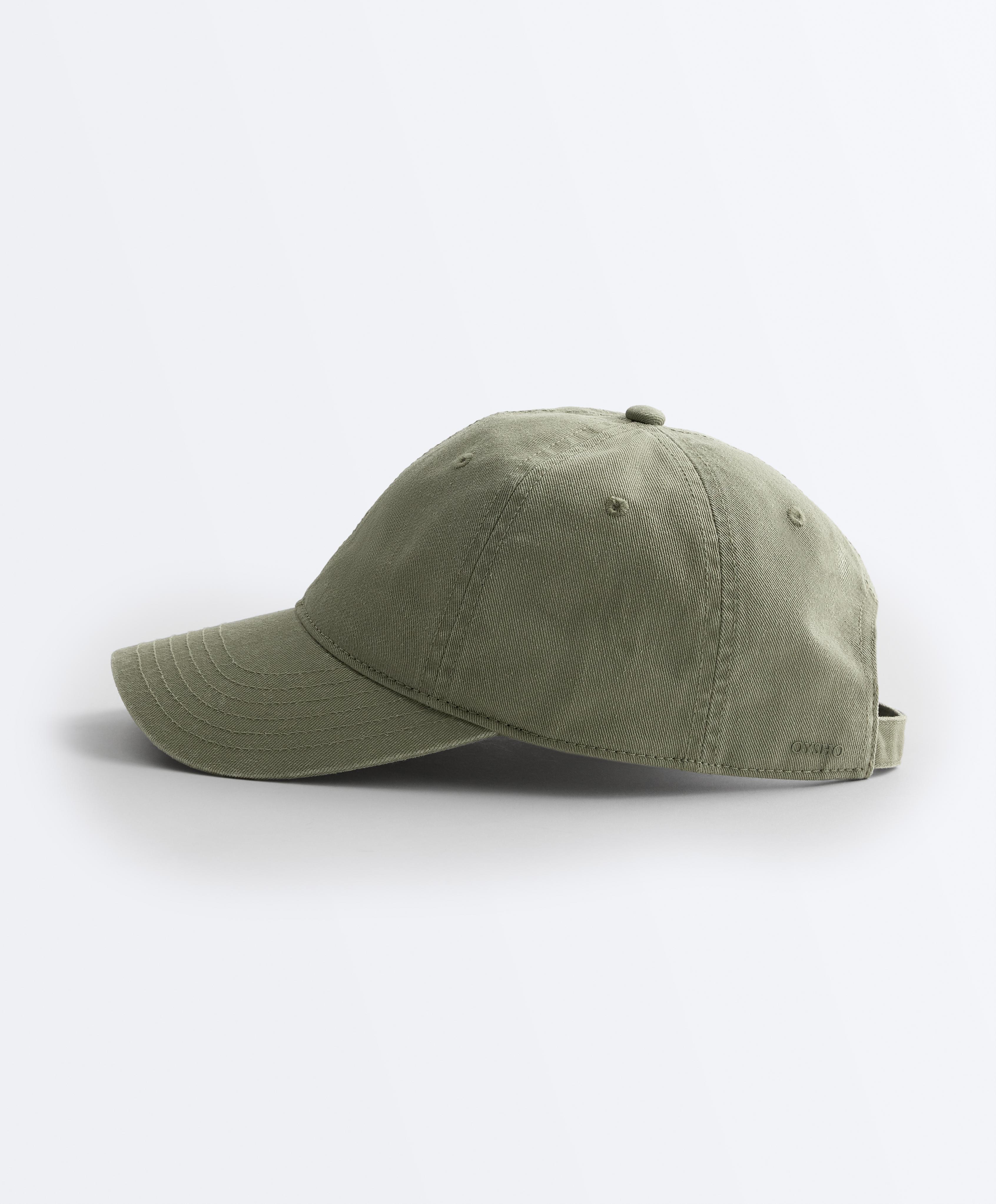 Washed-effect 100% cotton cap — KHAKI