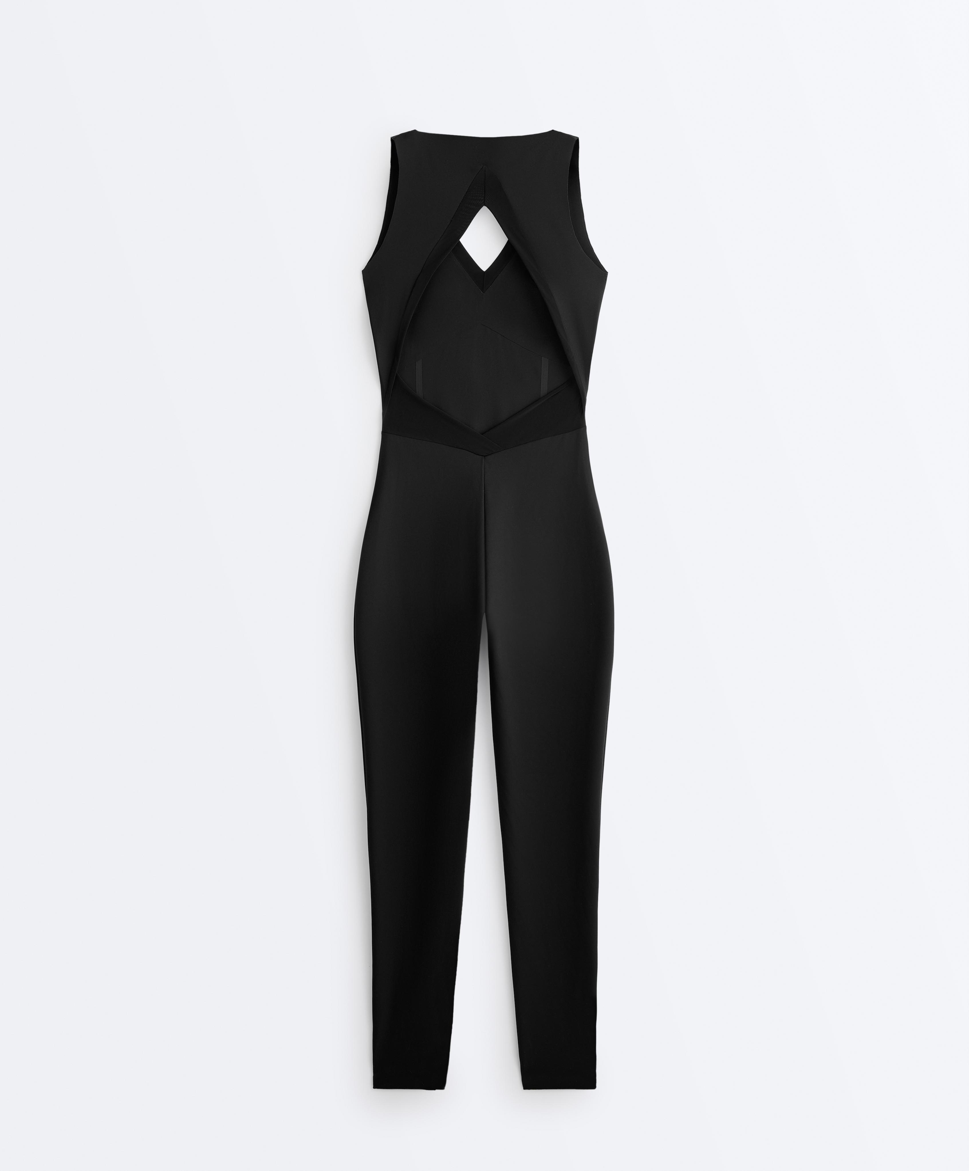 Perfect-adapt sleeveless long jumpsuit — BLACK