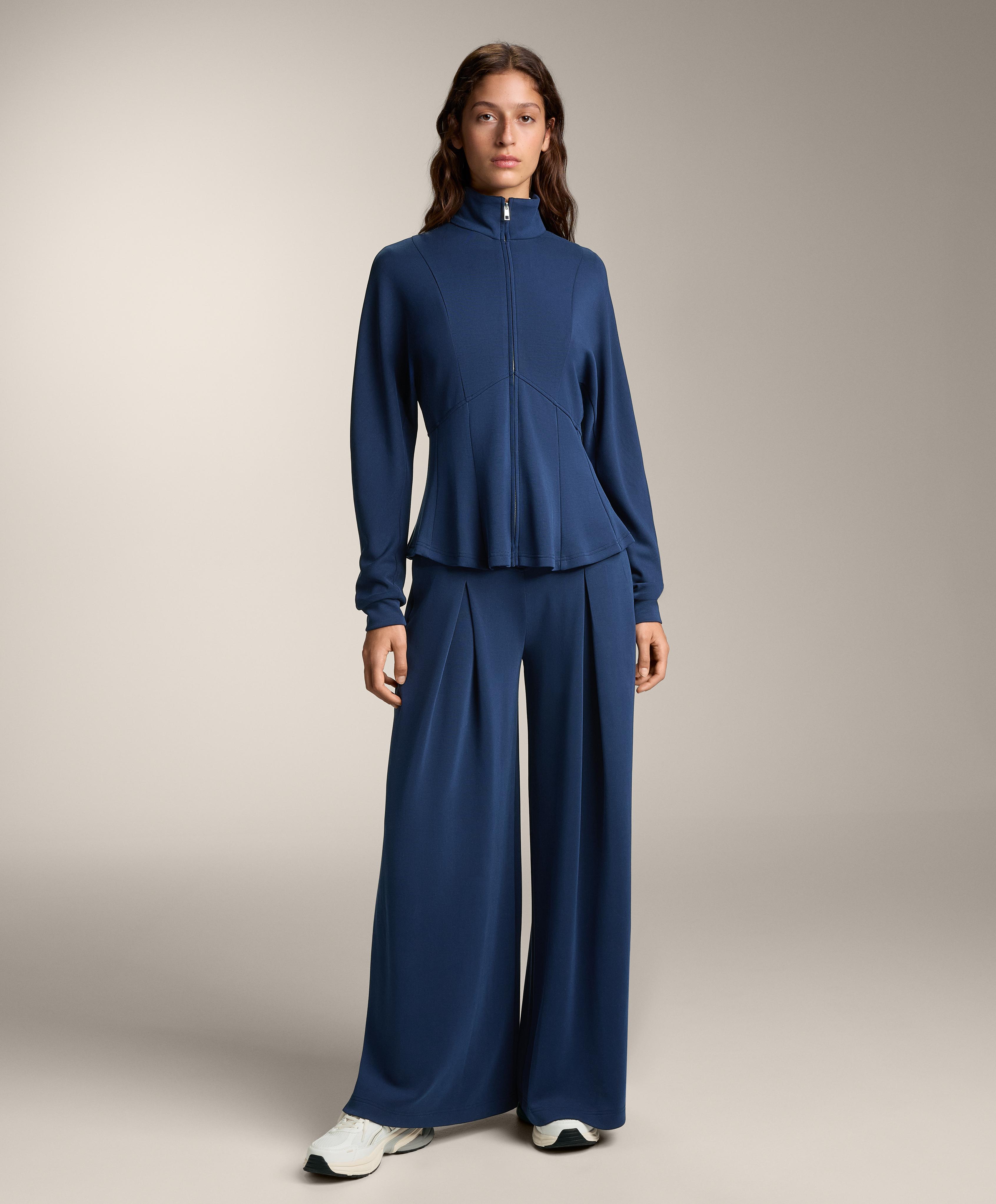 Pantalon large à pli frontal en modal doux au toucher - Soldes Pantalon large à pli frontal en modal doux au toucher - Soldes