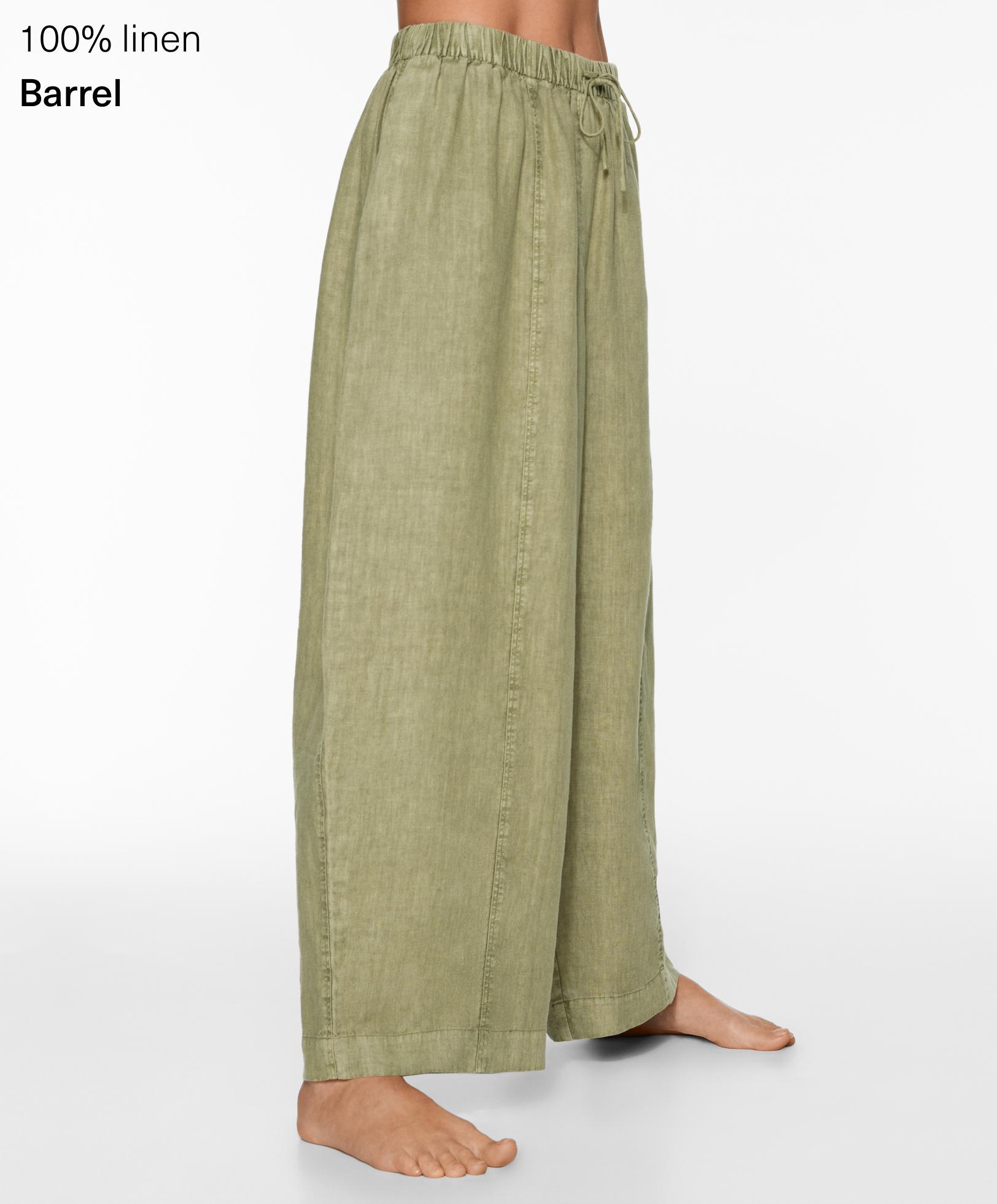 100% linen barrel trousers - Sale